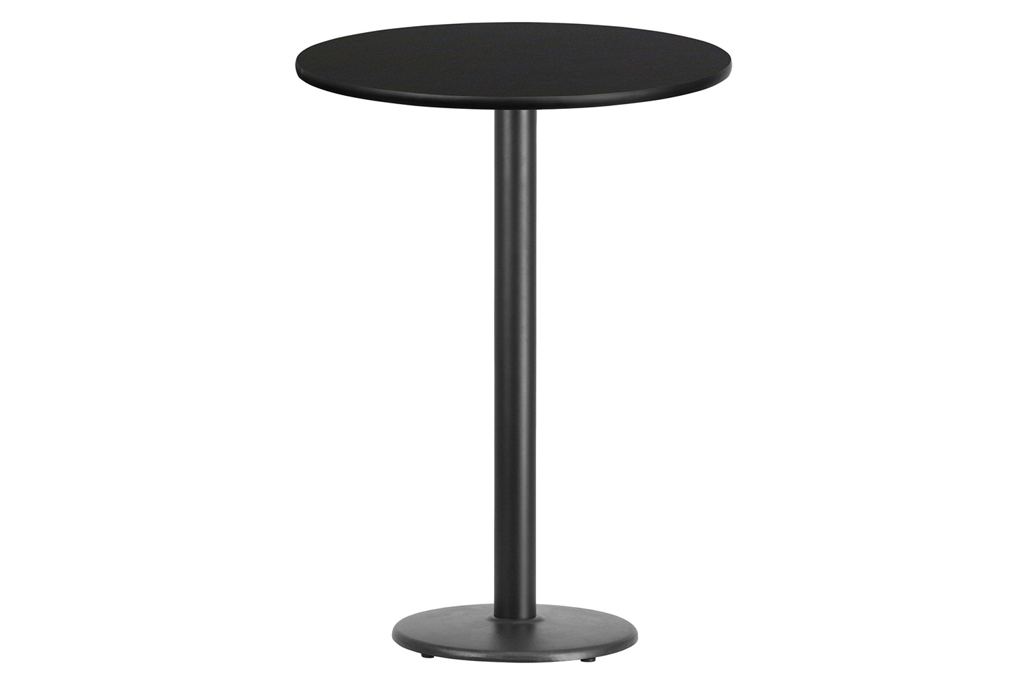 BLNK Round Bar Height Table with 18'' Round Base - Black, 30"D