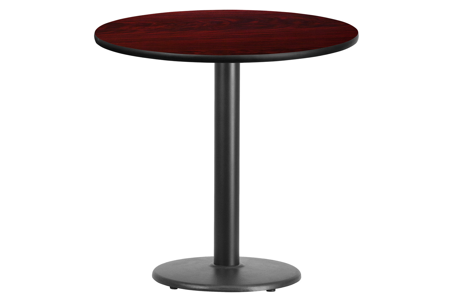 BLNK Round Table with 18'' Round Base - Mahogany, 30"D