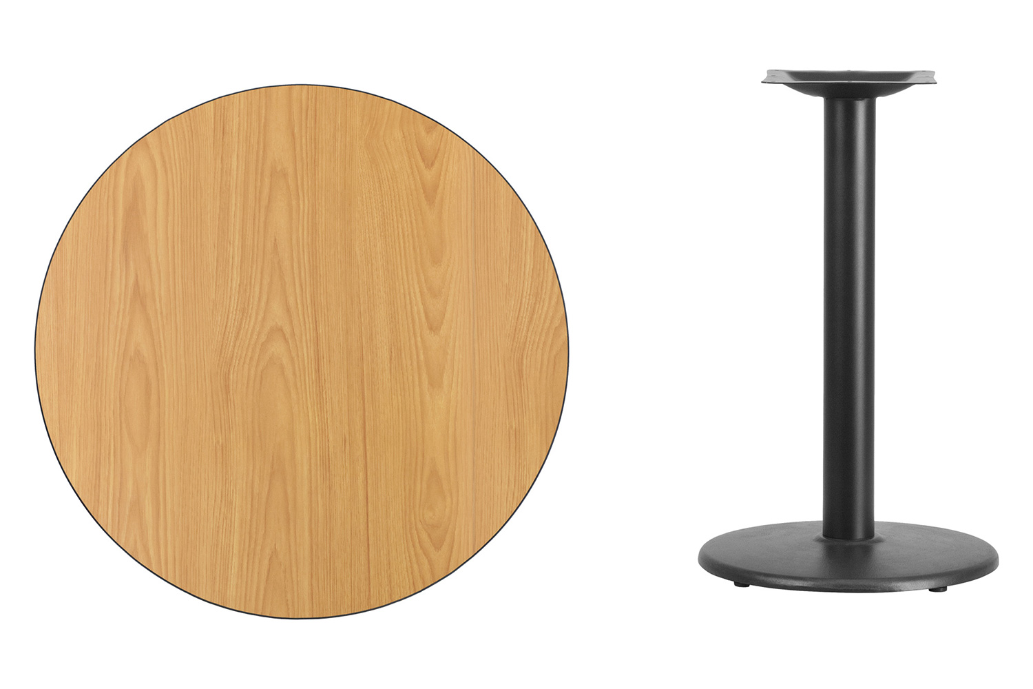 BLNK™ Round Table with 18'' Round Base - Natural, 30"D