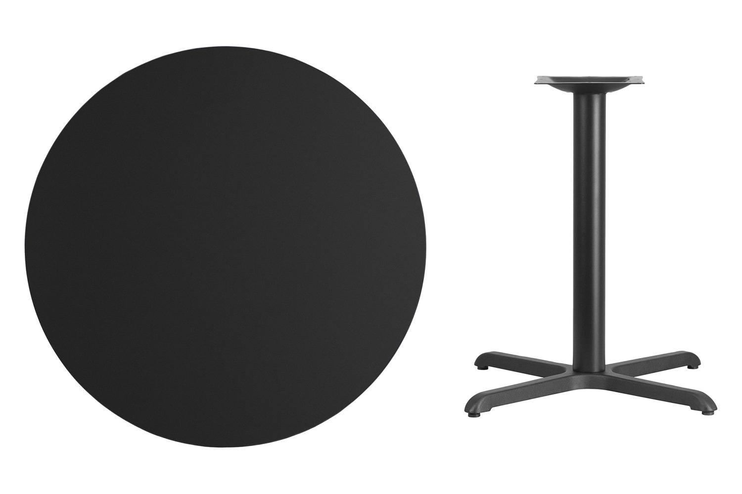 BLNK™ Round Table with 30'' x 30'' Base - Black, 36"D