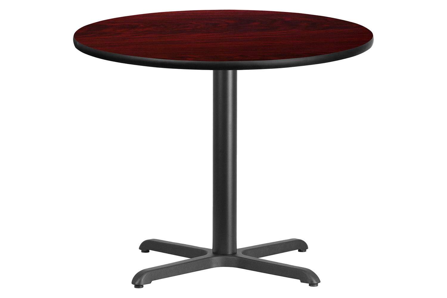 BLNK Round Table with 30'' x 30'' Base - Mahogany, 36"D