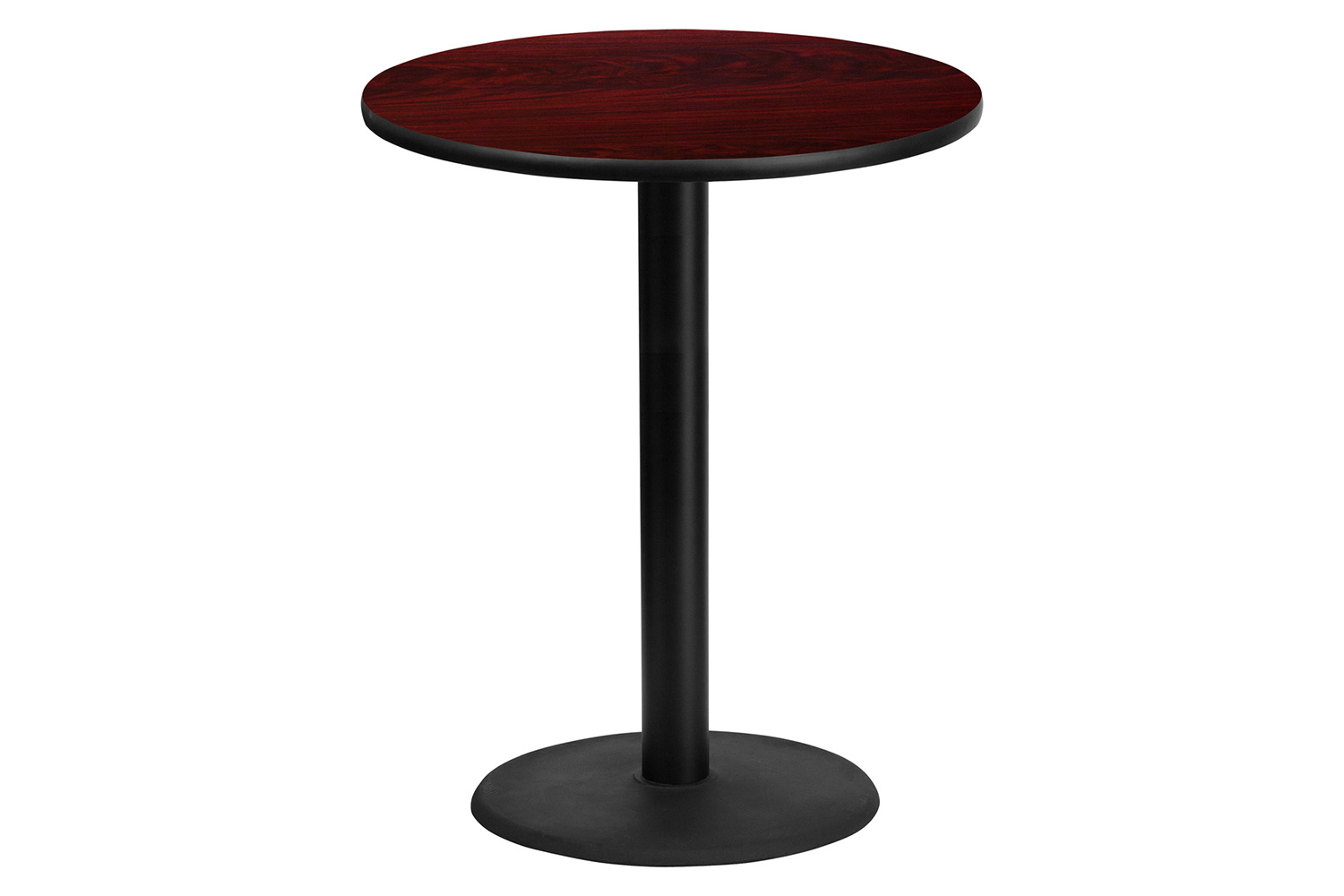 BLNK Round Bar Height Table with 24'' Round Base - Mahogany, 36"D