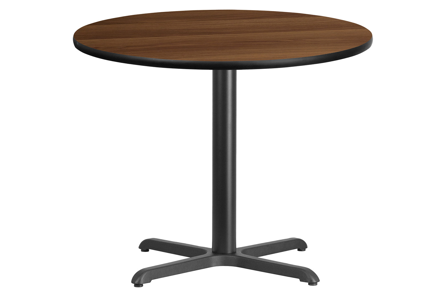 BLNK Round Table with 30'' x 30'' Base - Walnut, 36"D