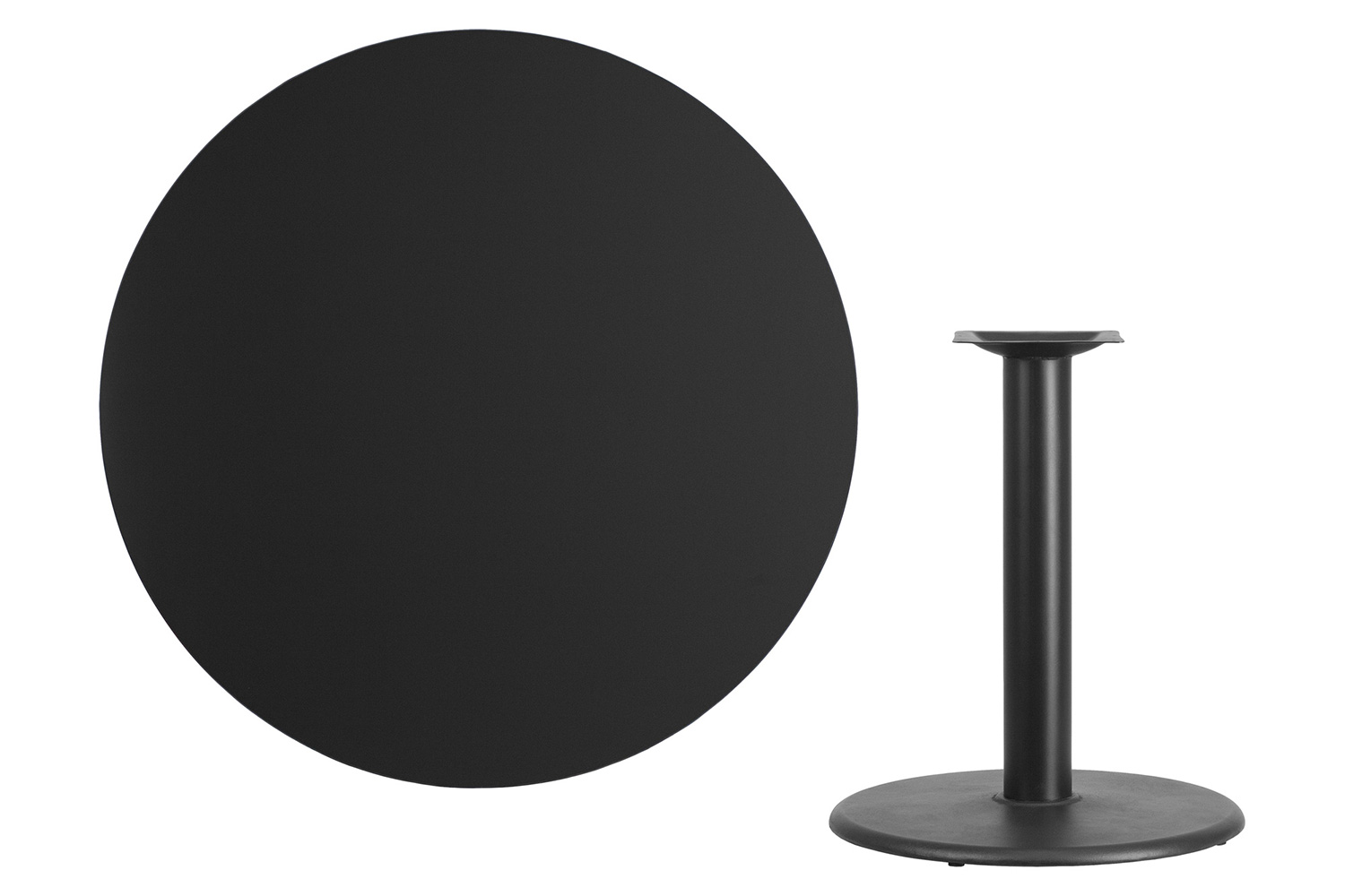 BLNK Round Table with 24'' Round Base - Black, 42"D