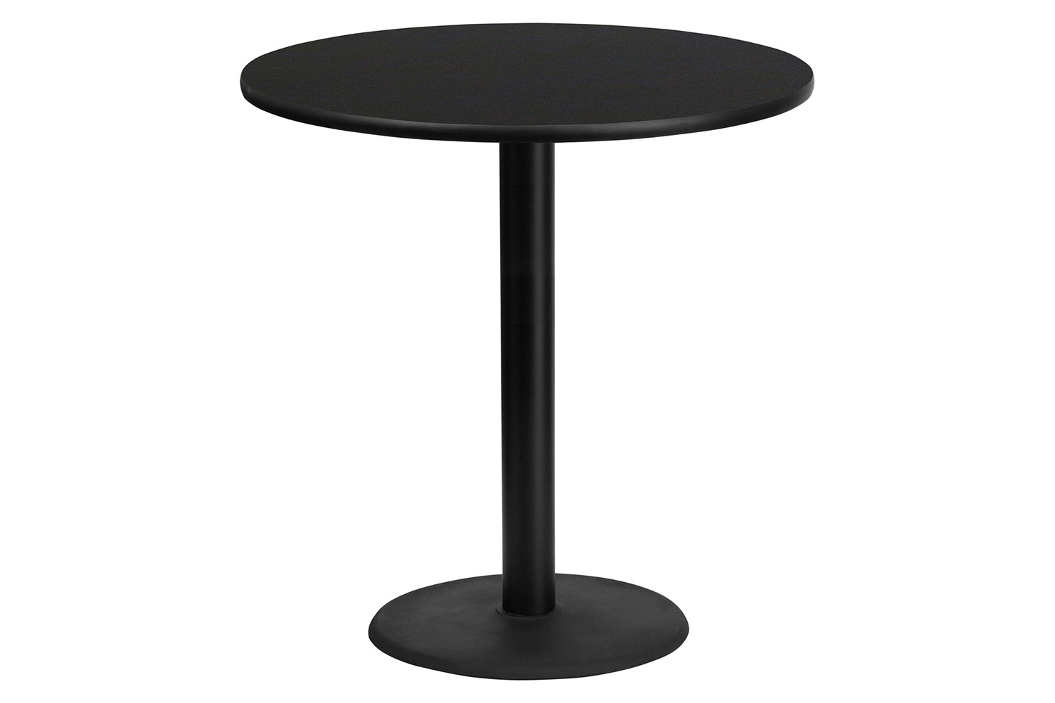 BLNK Round Bar Height Table with 24'' Round Base - Black, 42"D