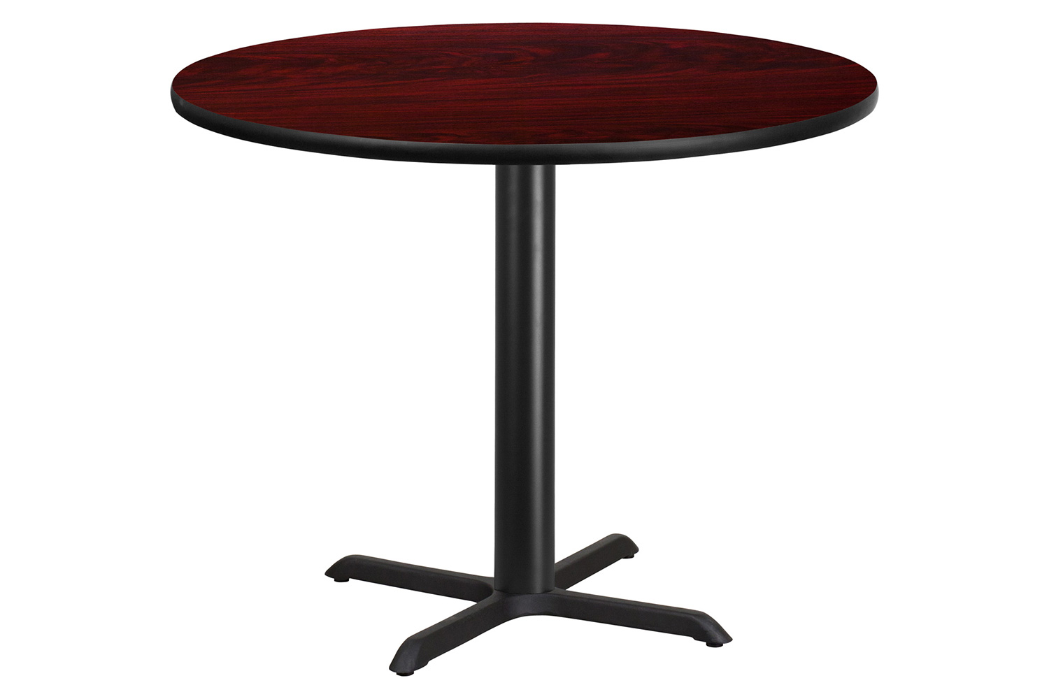 BLNK Round Table with 33'' x 33'' Base - Mahogany, 42"D