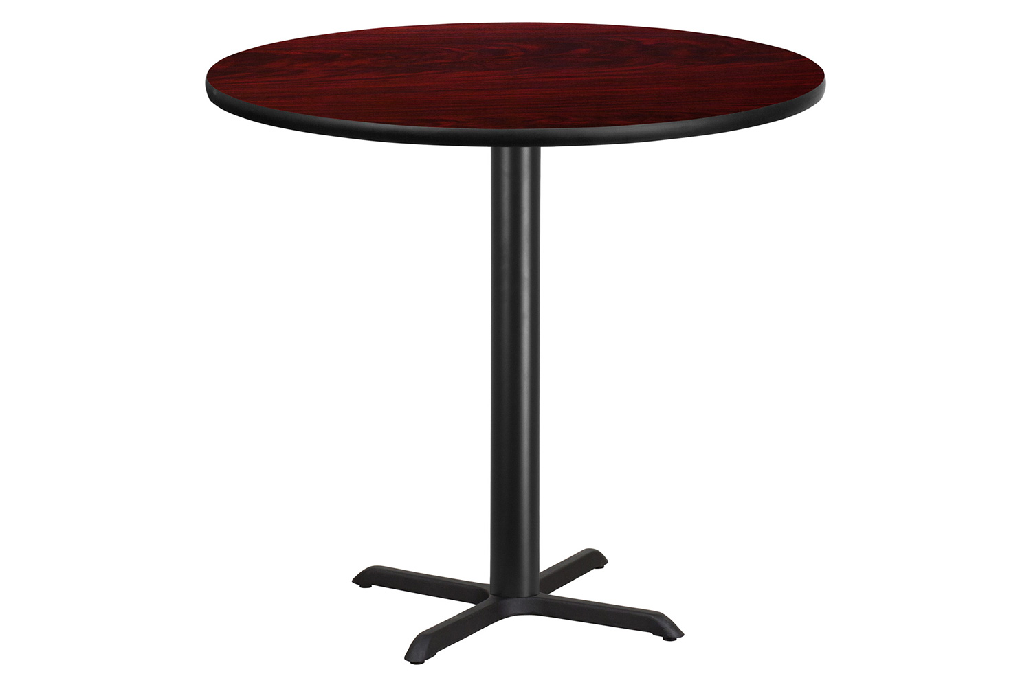 BLNK Round Bar Height Table with 33'' x 33'' Base - Mahogany, 42"D