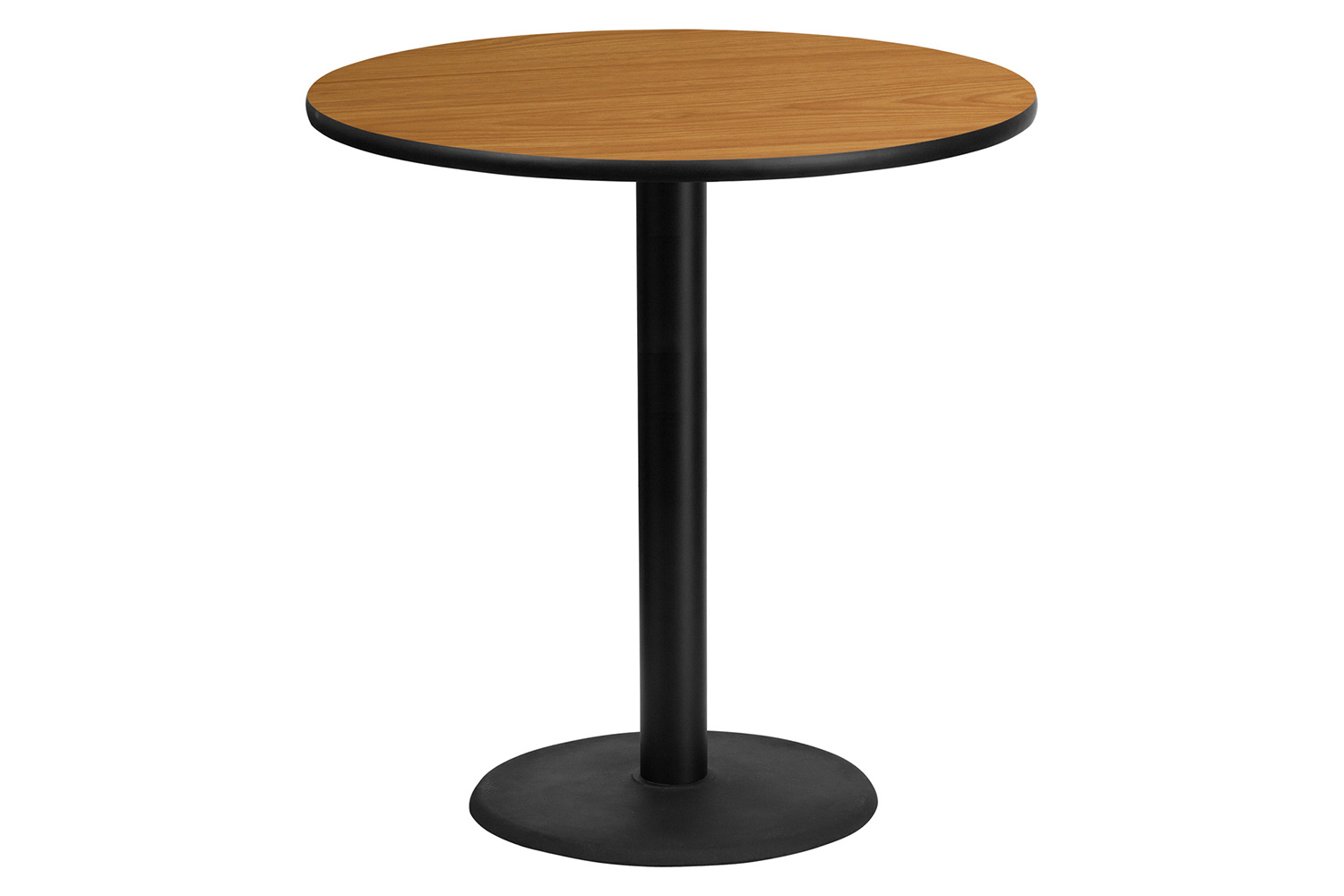 BLNK Round Bar Height Table with 24'' Round Base - Natural, 42"D