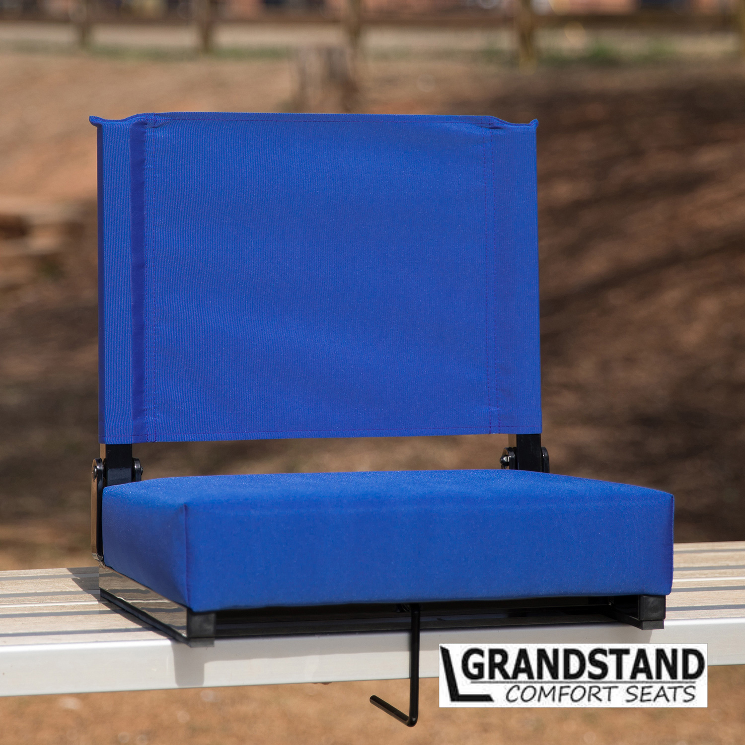 BLNK Grandstand Comfort Lightweight Stadium Chair with Handle and Ultra-Padded Seat - Blue