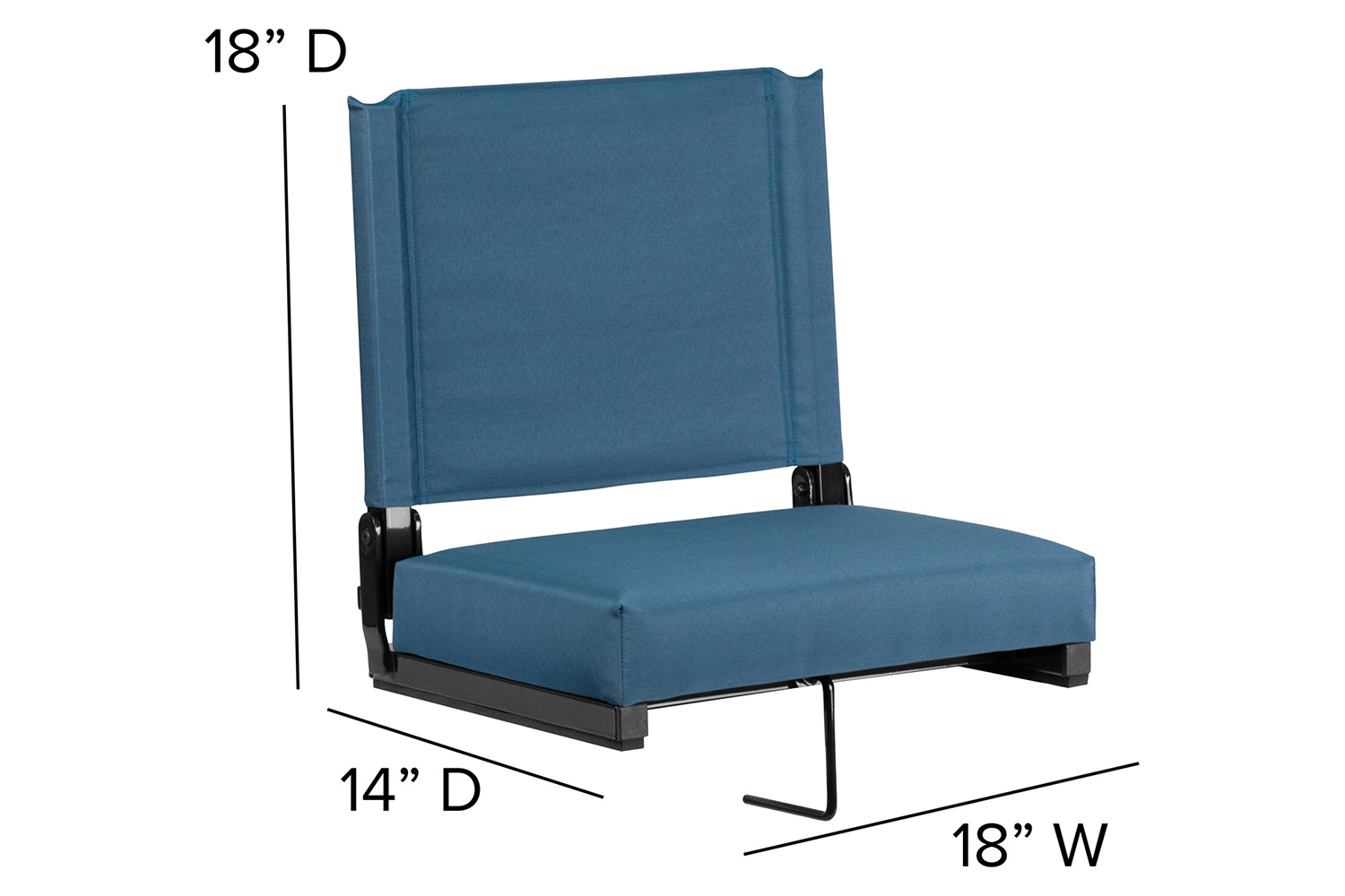 BLNK Grandstand Comfort Lightweight Stadium Chair with Handle and Ultra-Padded Seat - Teal