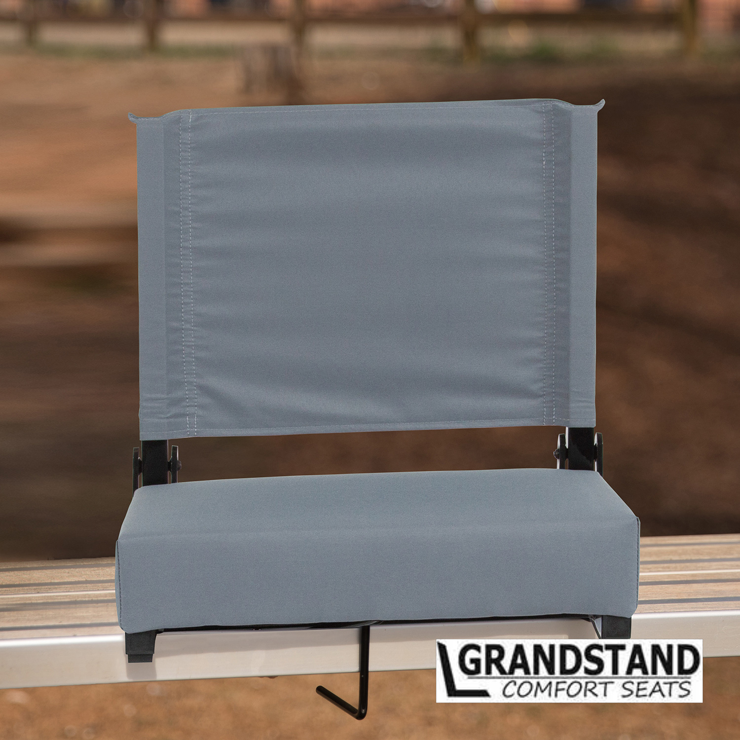 BLNK Grandstand Comfort Lightweight Stadium Chair with Handle and Ultra-Padded Seat - Gray