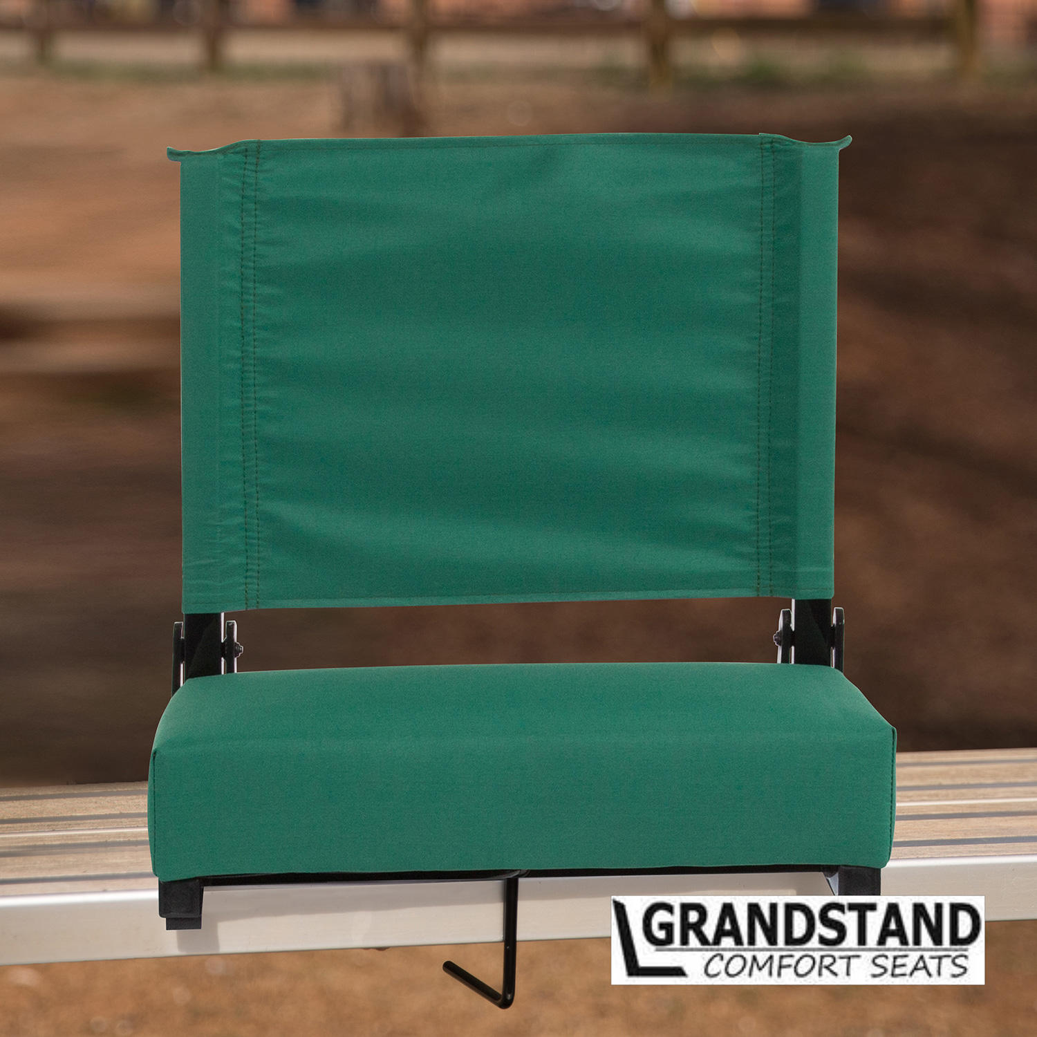 BLNK Grandstand Comfort Lightweight Stadium Chair with Handle and Ultra-Padded Seat - Hunter Green