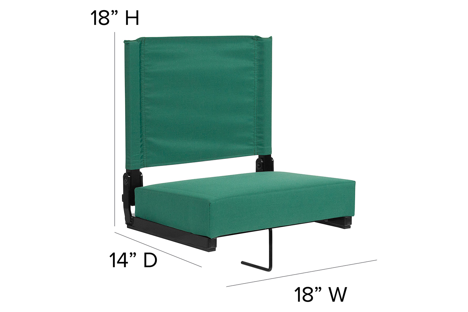 BLNK Grandstand Comfort Lightweight Stadium Chair with Handle and Ultra-Padded Seat - Hunter Green