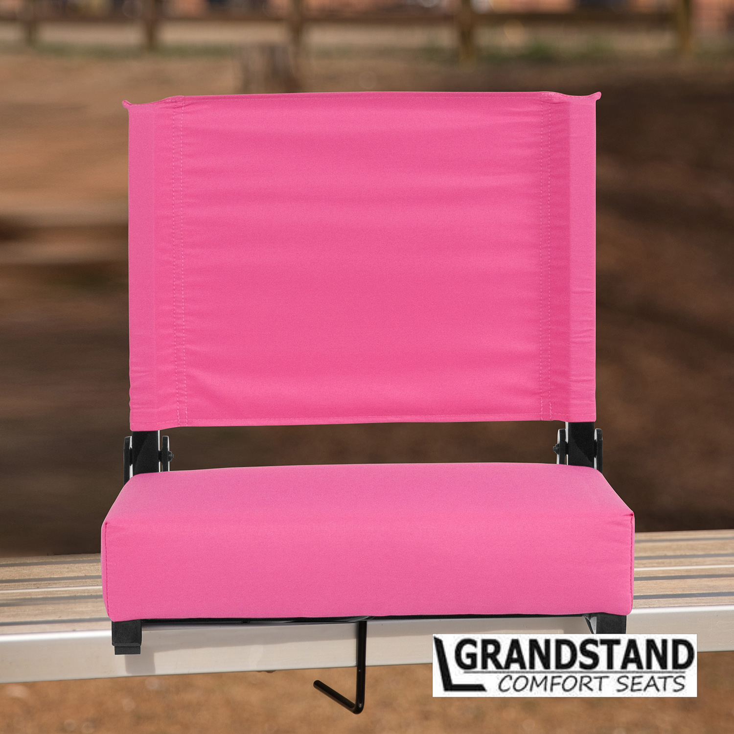 BLNK Grandstand Comfort Lightweight Stadium Chair with Handle and Ultra-Padded Seat - Pink