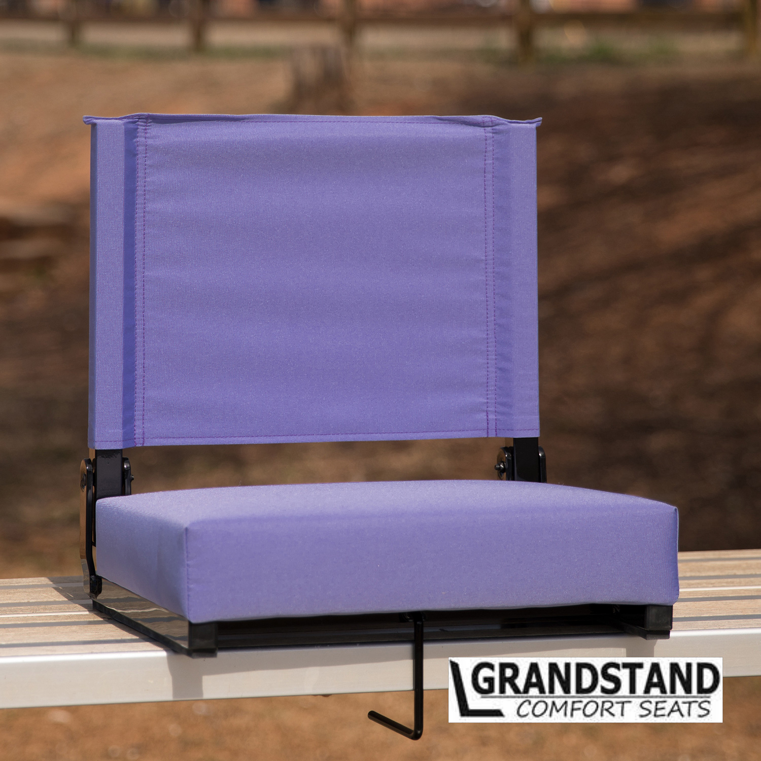 BLNK Grandstand Comfort Lightweight Stadium Chair with Handle and Ultra-Padded Seat - Purple