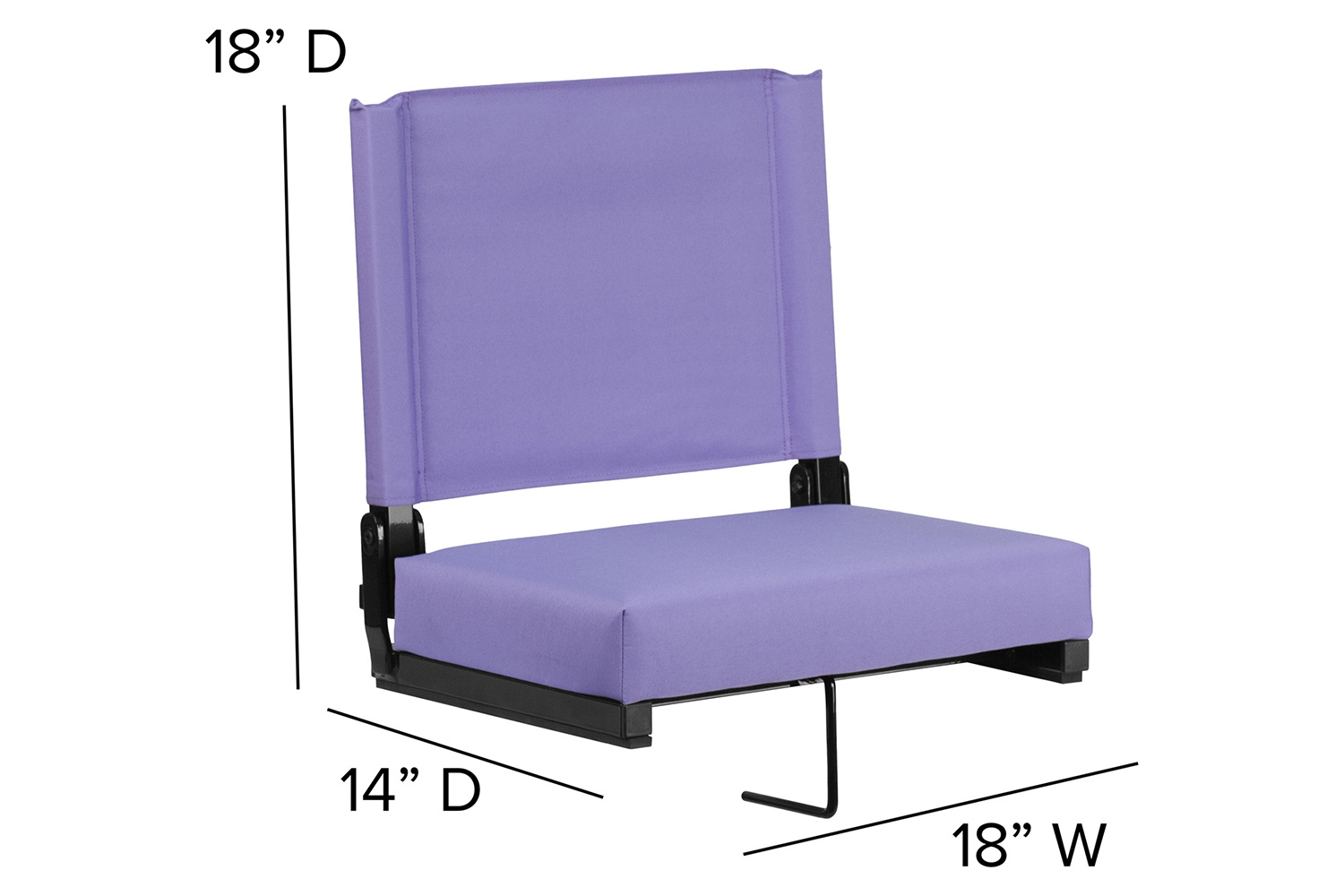 BLNK Grandstand Comfort Lightweight Stadium Chair with Handle and Ultra-Padded Seat - Purple