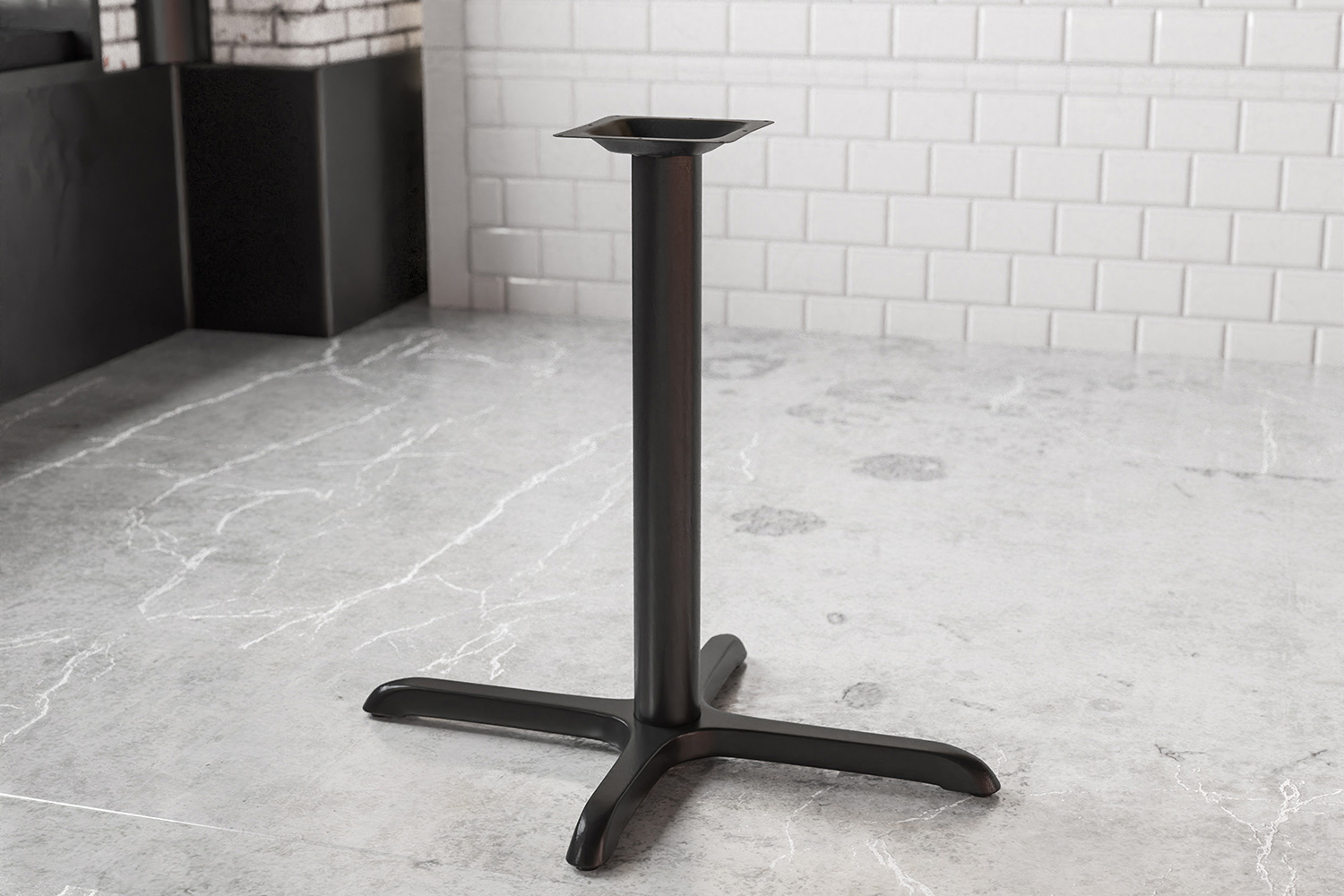 BLNK Beverly Restaurant Table X-Base with Table Height Column