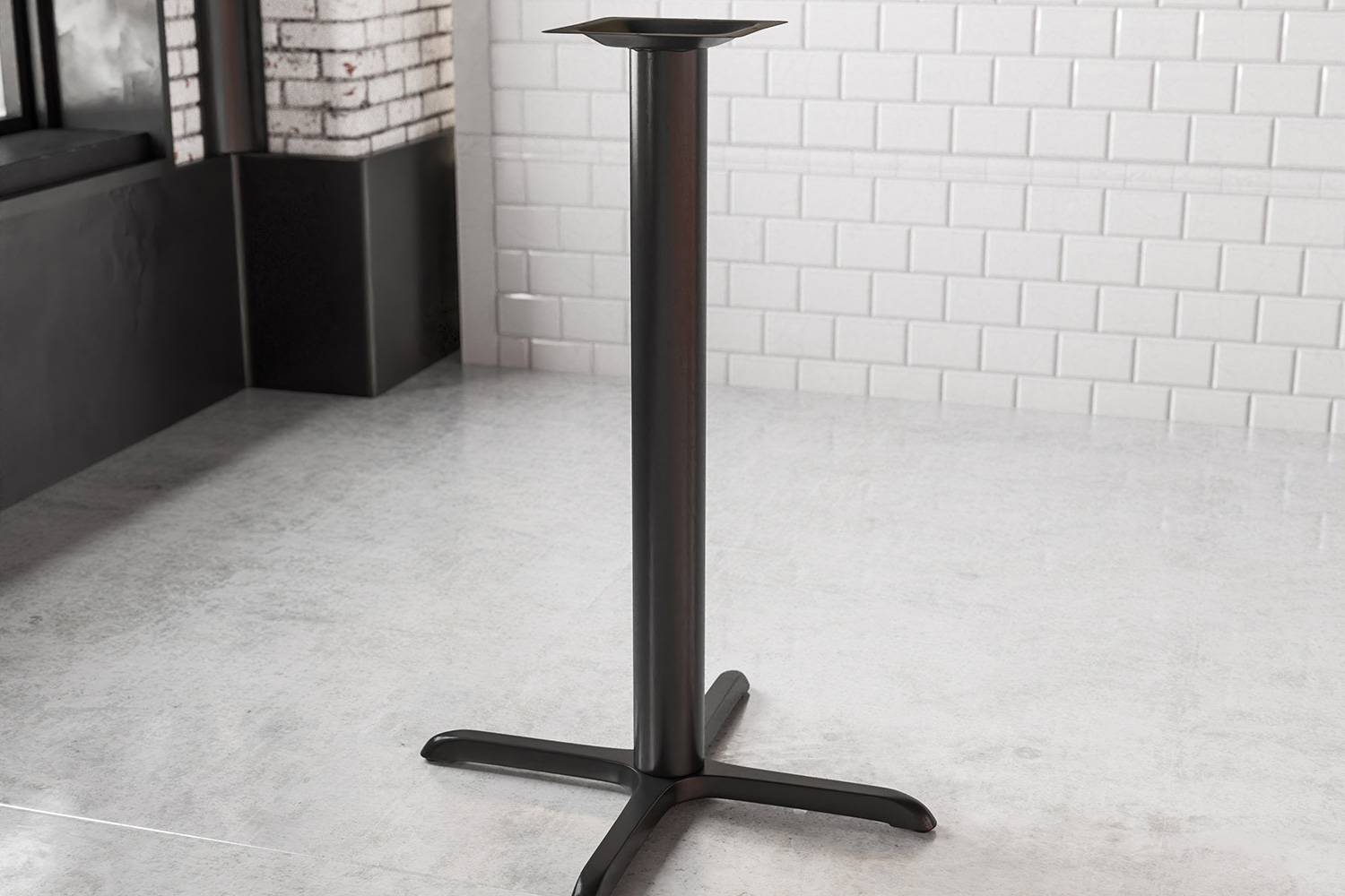 BLNK Beverly Restaurant Table X-Base with Bar Height Column