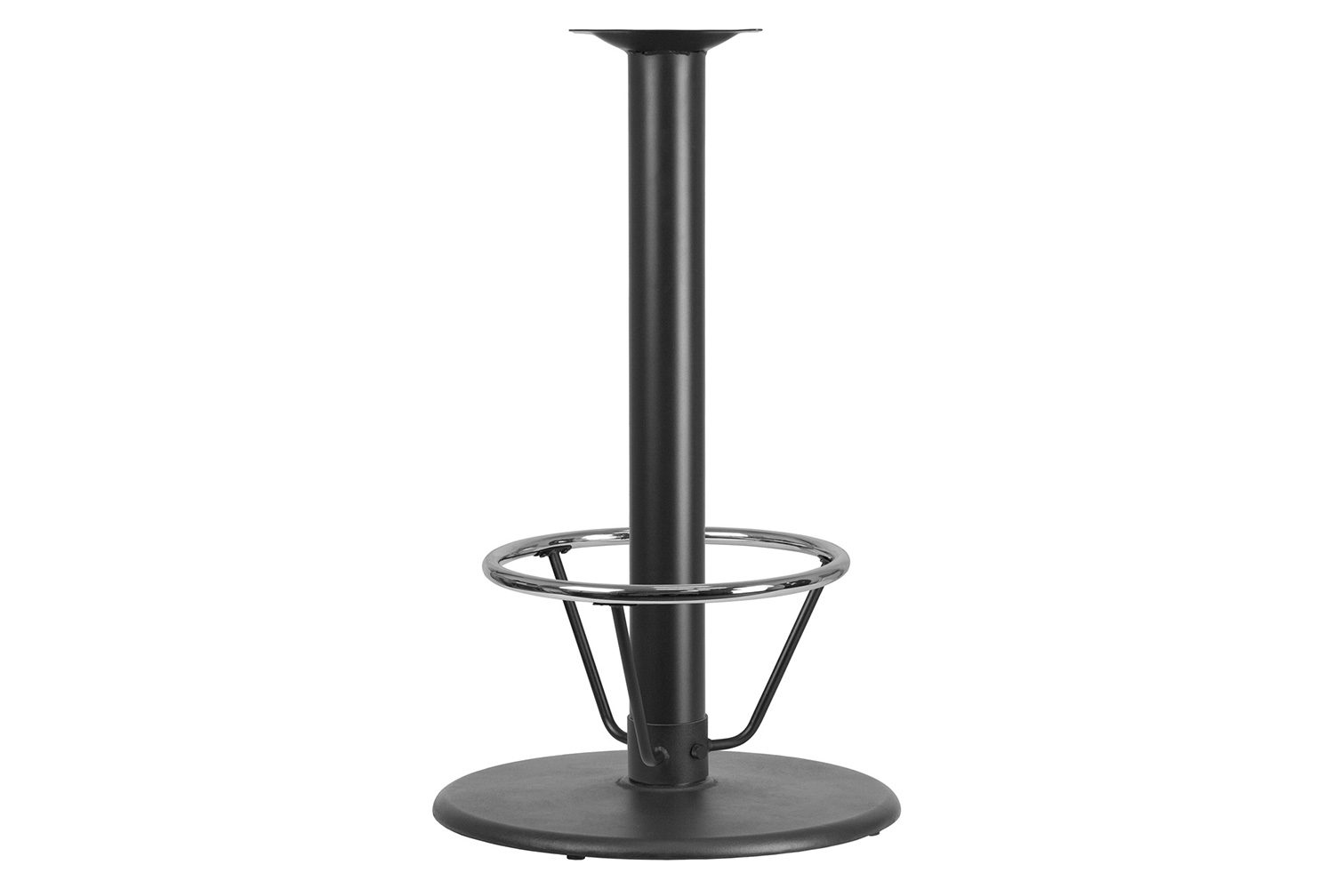 BLNK Beverly Round Restaurant Table Base with Bar Height Column and Foot Ring - 24"D