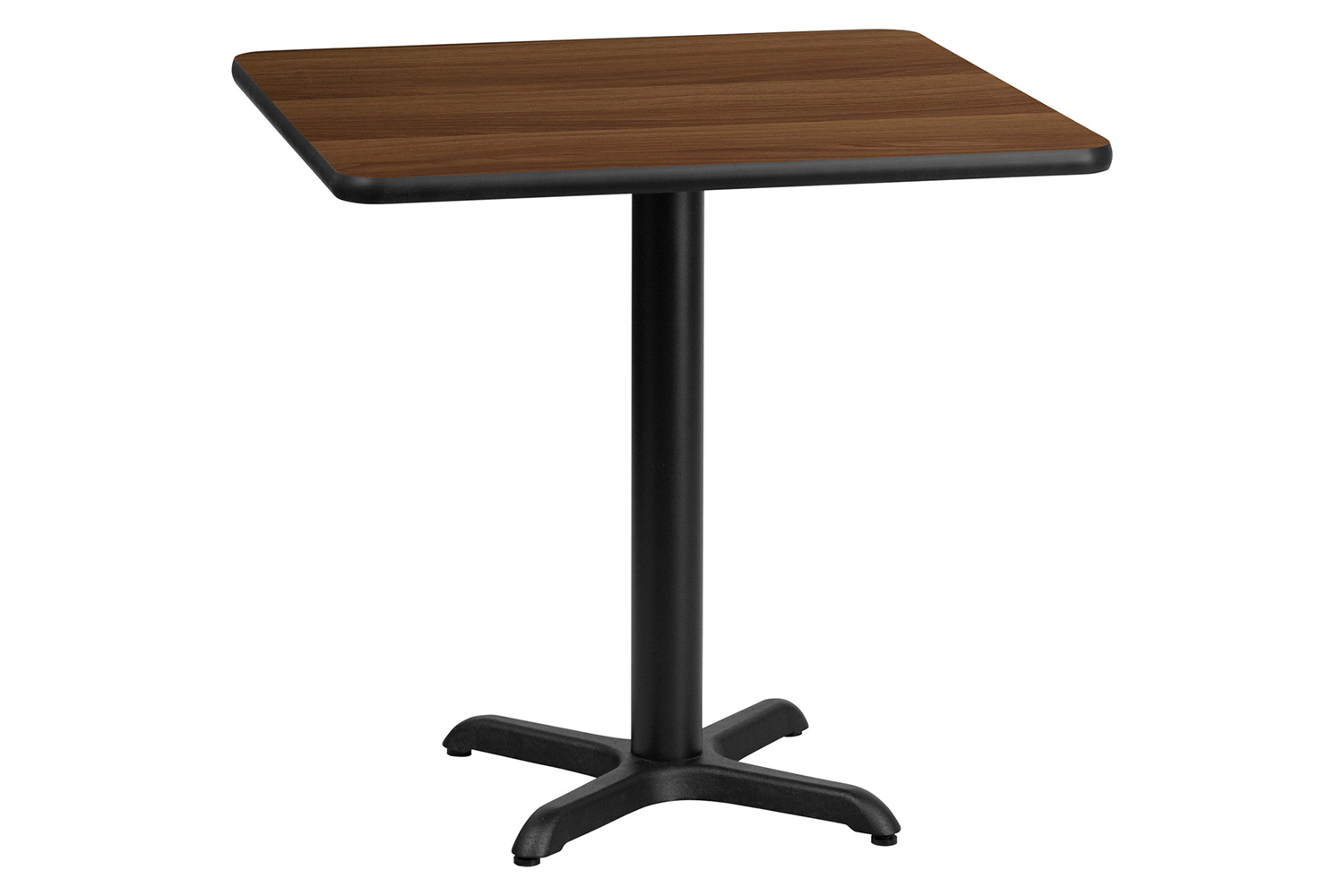 BLNK Square Table with 22'' x 22'' Base - Walnut, 24"W