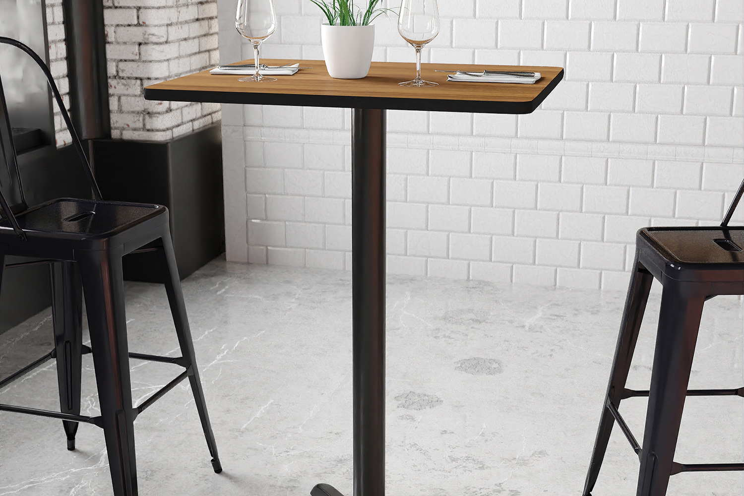 BLNK Rectangular Bar Height Table with 22'' x 22'' Base