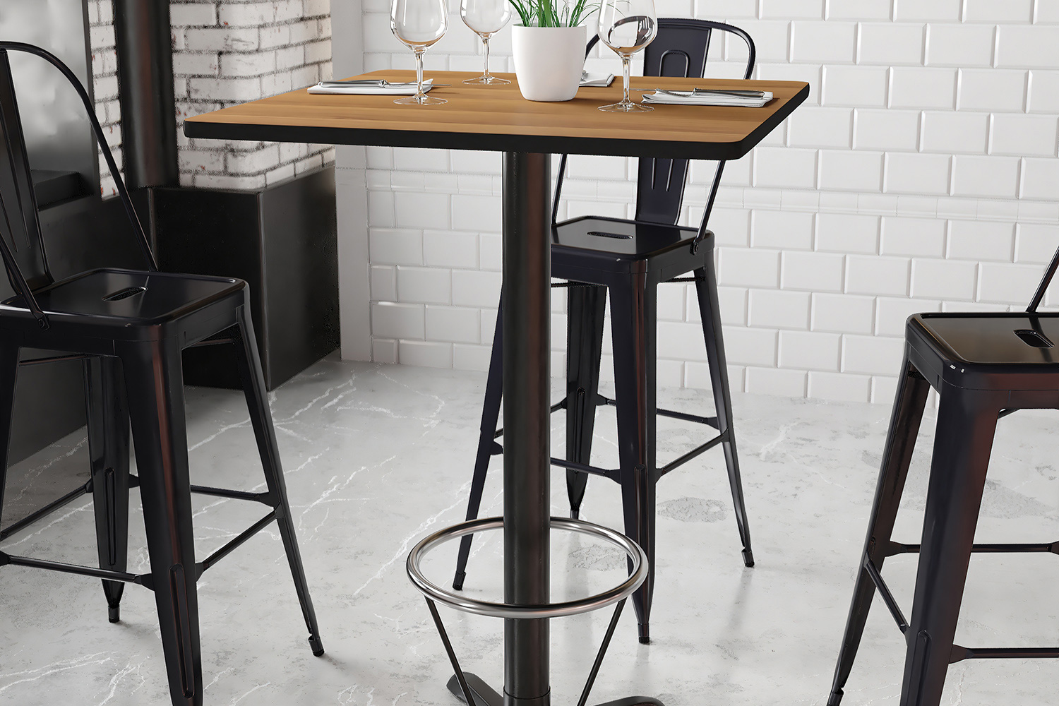 BLNK Square Bar Height Table with 22'' x 22'' Base