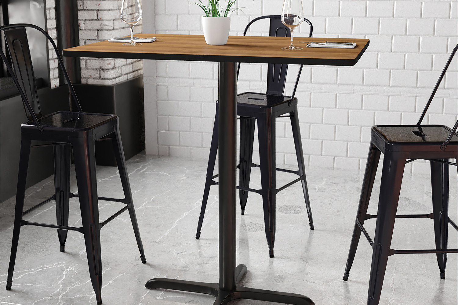 BLNK Rectangular Bar Height Table with 23.5'' x 29.5'' Base