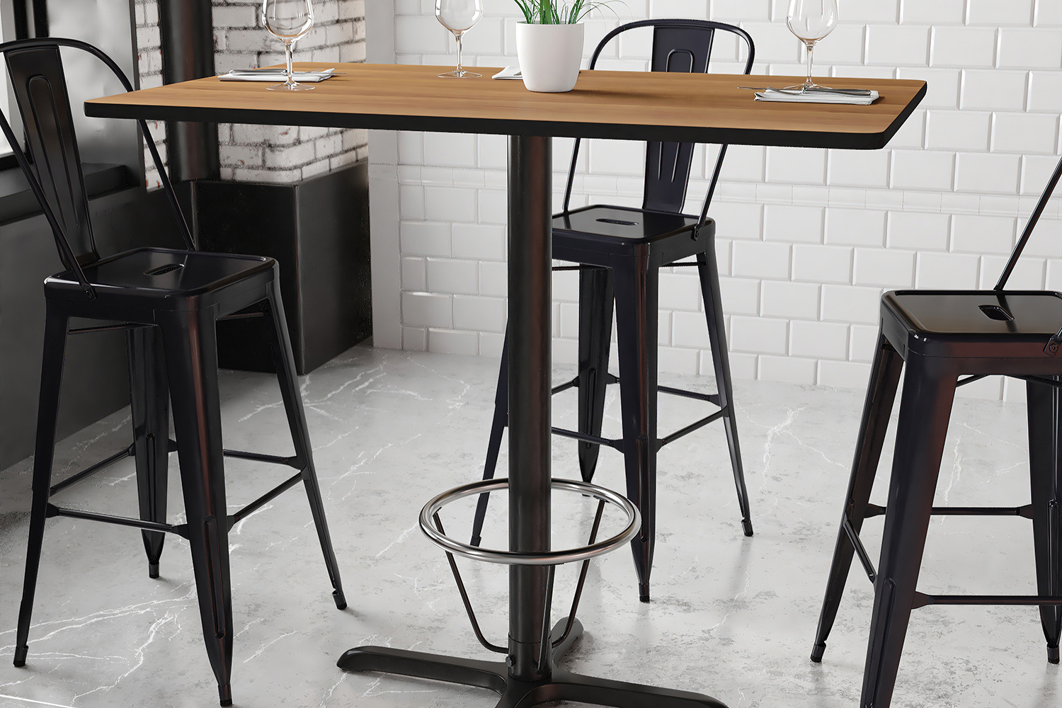 BLNK Rectangular Bar Height Table with 23.5'' x 29.5'' Base