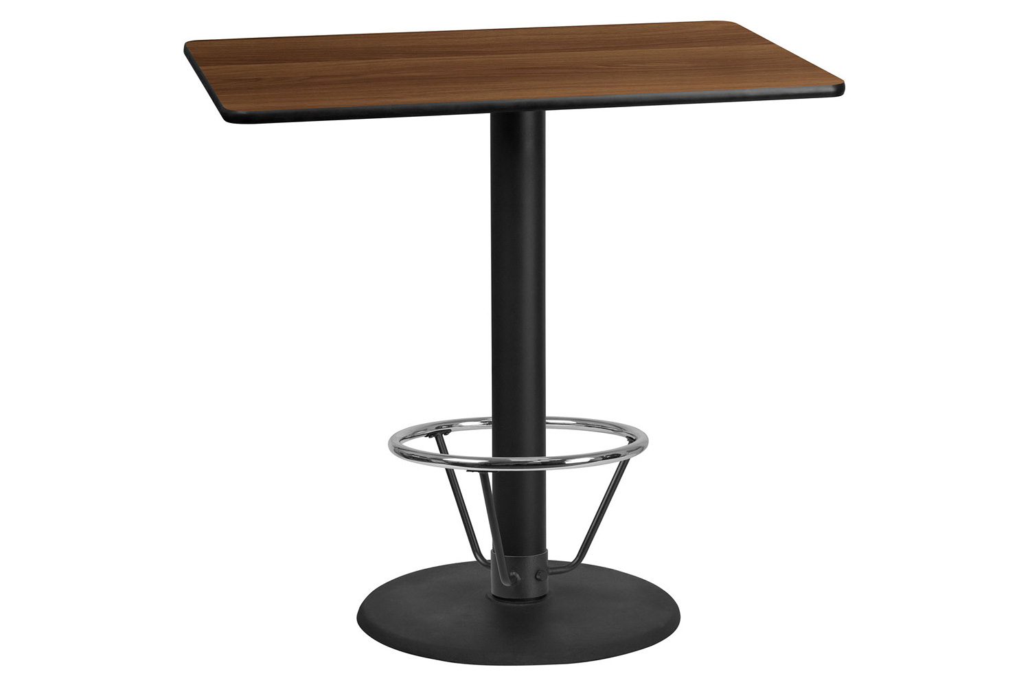 BLNK Rectangular Bar Height Table with 24'' Round Base