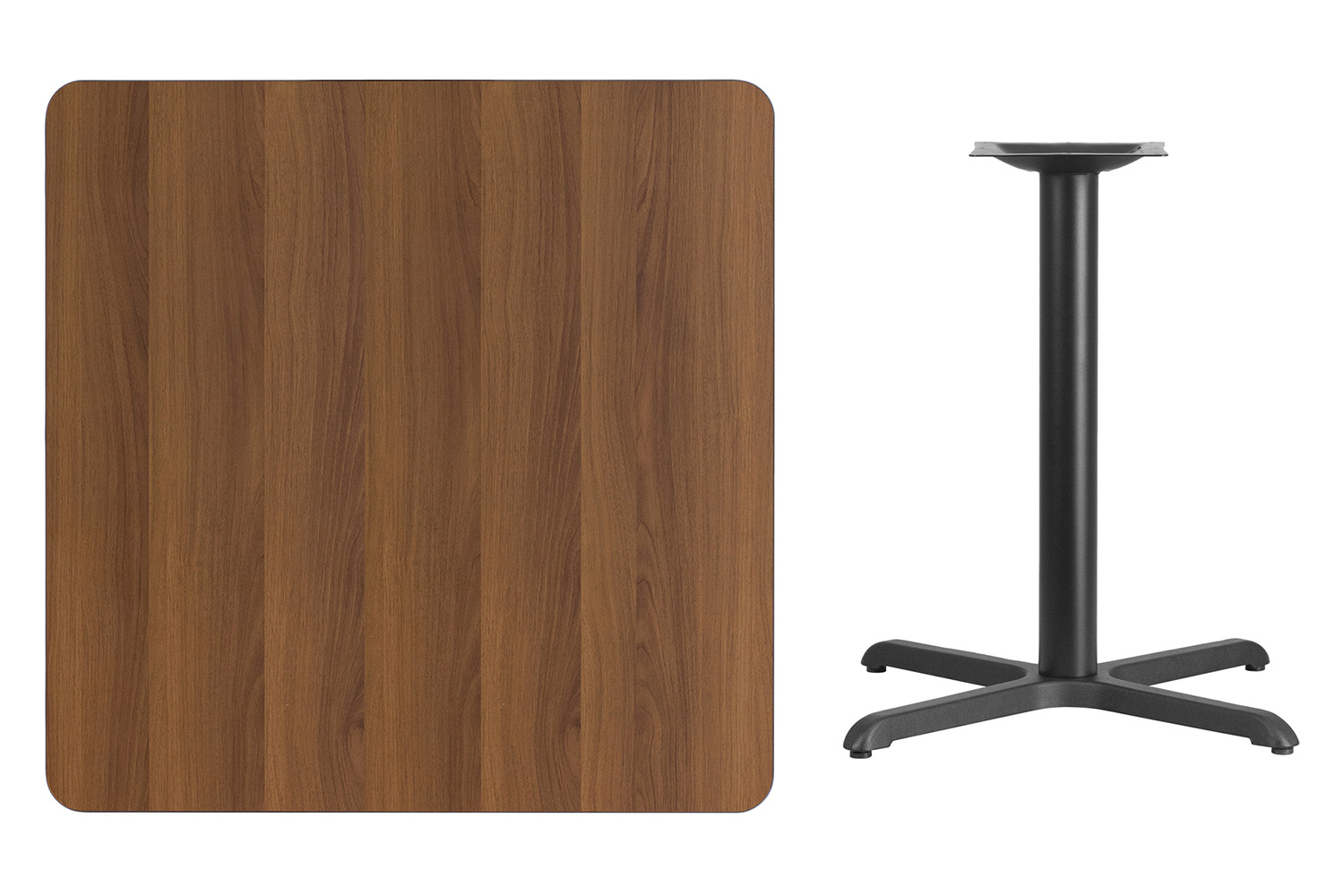 BLNK™ Square Table with 30'' x 30'' Base - Walnut, 36"W