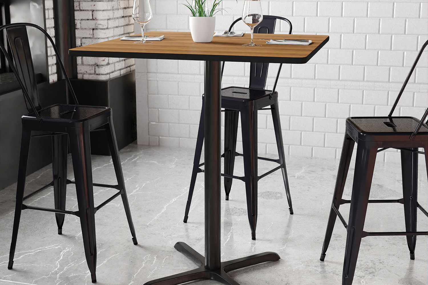 BLNK Square Bar Height Table with 30'' x 30'' Base