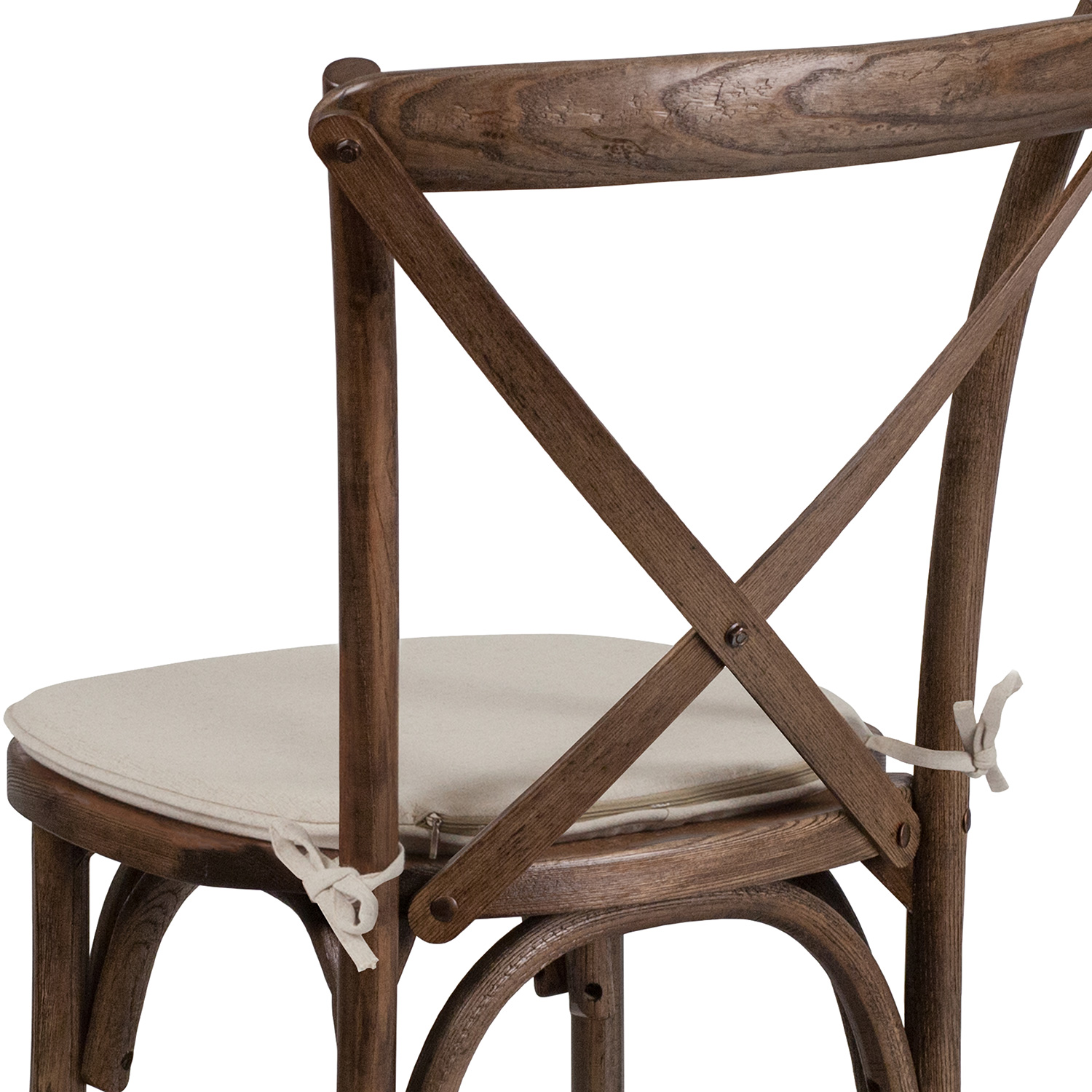 BLNK HERCULES Series Wood Stackable Cross Back Chair with Cushion - Early American