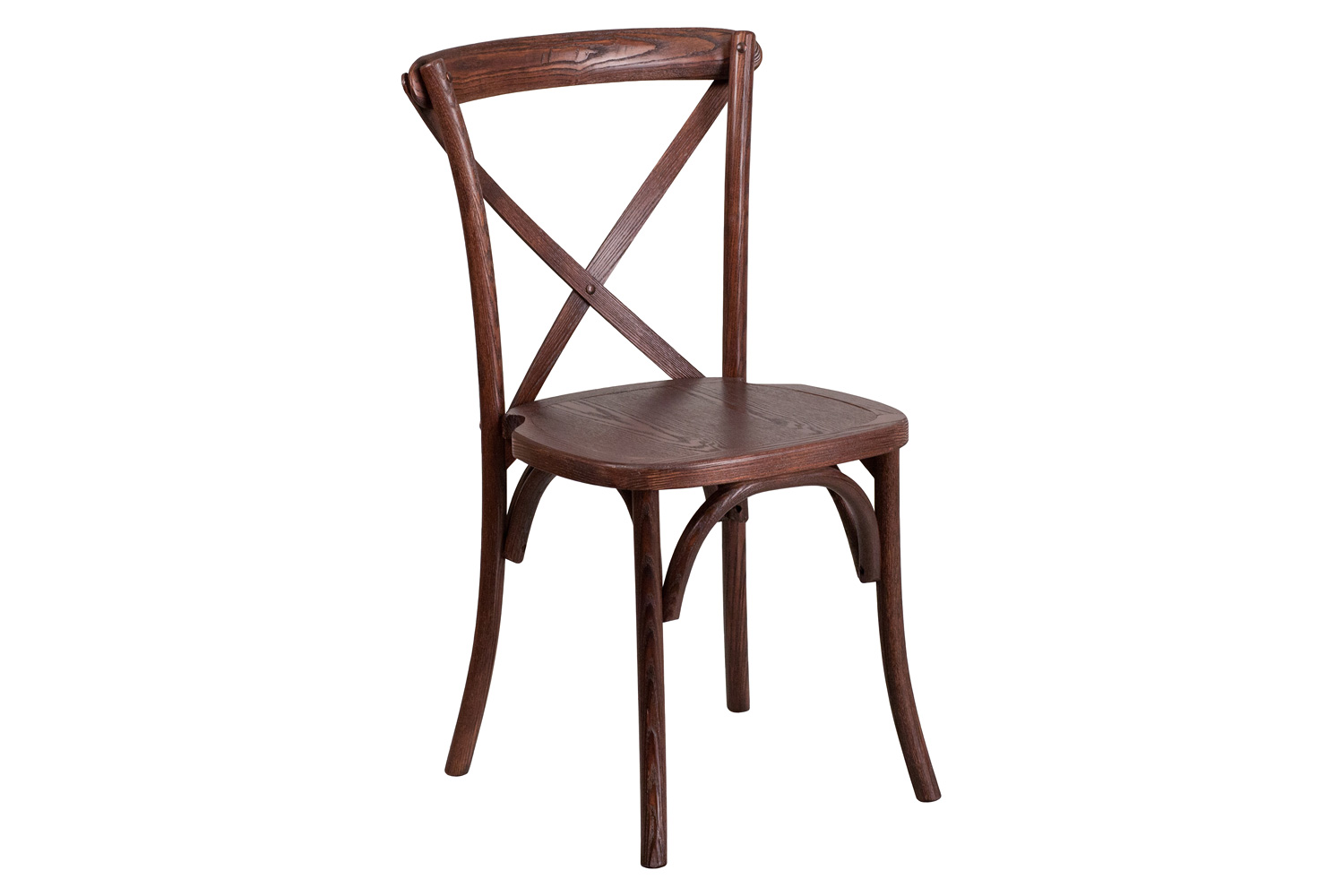 BLNK HERCULES Series Wood Stackable Cross Back Chair - Mahogany