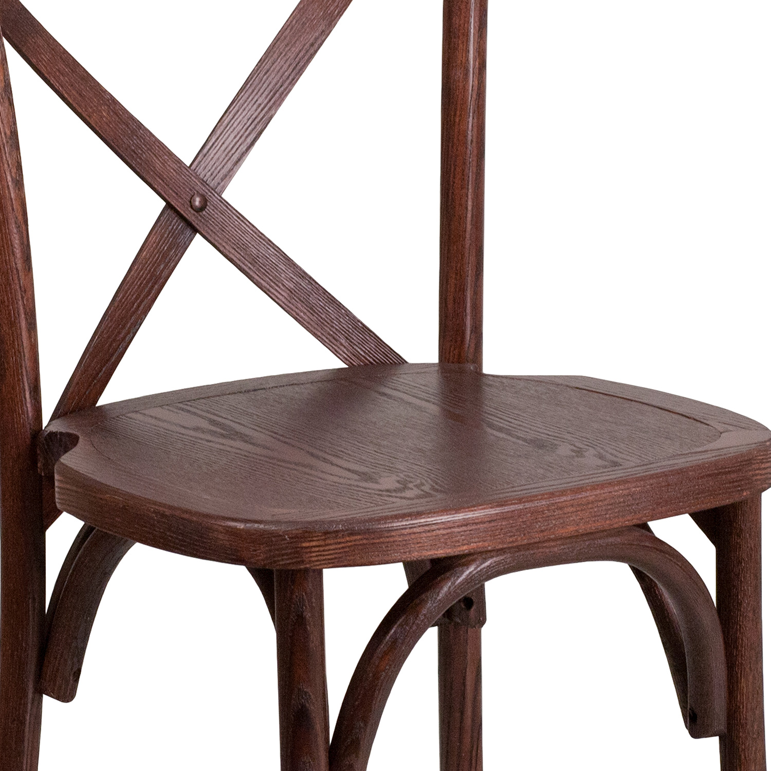 BLNK HERCULES Series Wood Stackable Cross Back Chair - Mahogany