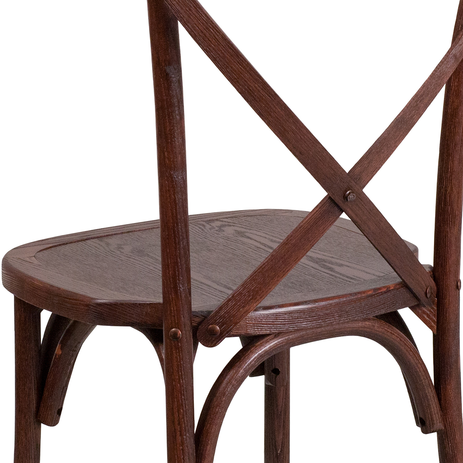 BLNK HERCULES Series Wood Stackable Cross Back Chair - Mahogany