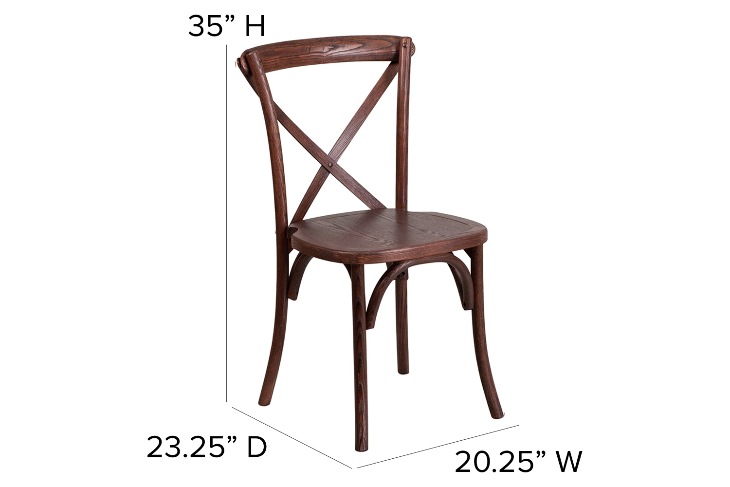 BLNK HERCULES Series Wood Stackable Cross Back Chair - Mahogany