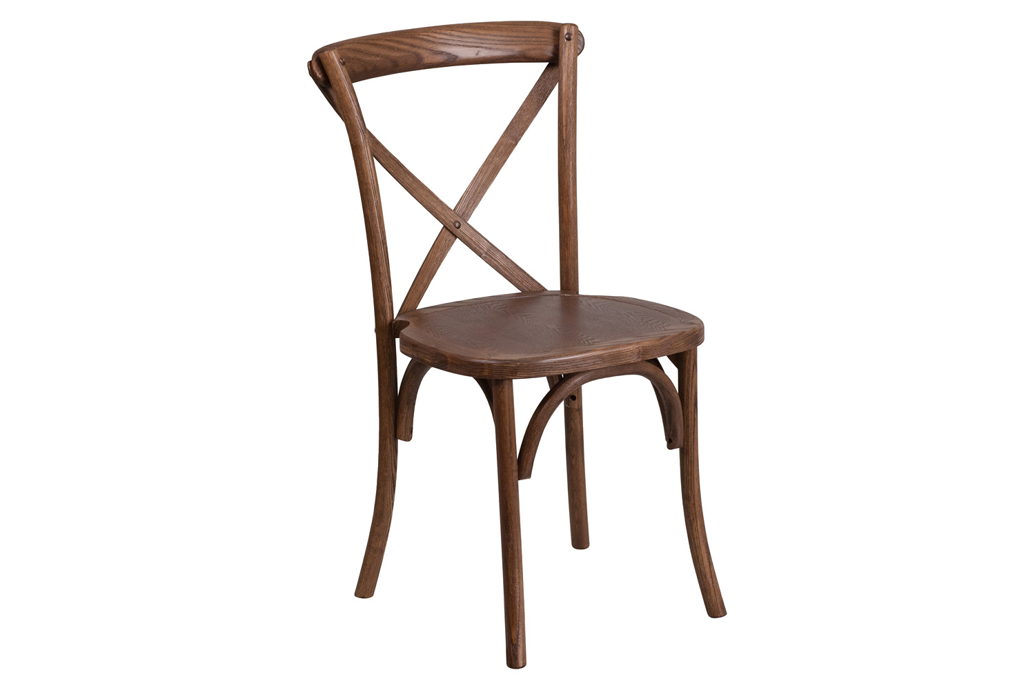 BLNK™ HERCULES Series Wood Stackable Cross Back Chair - Pecan