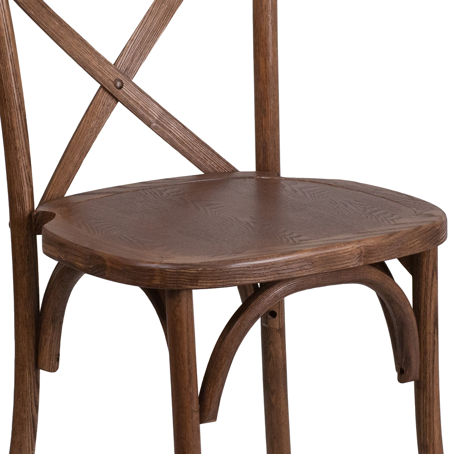 BLNK™ HERCULES Series Wood Stackable Cross Back Chair - Pecan