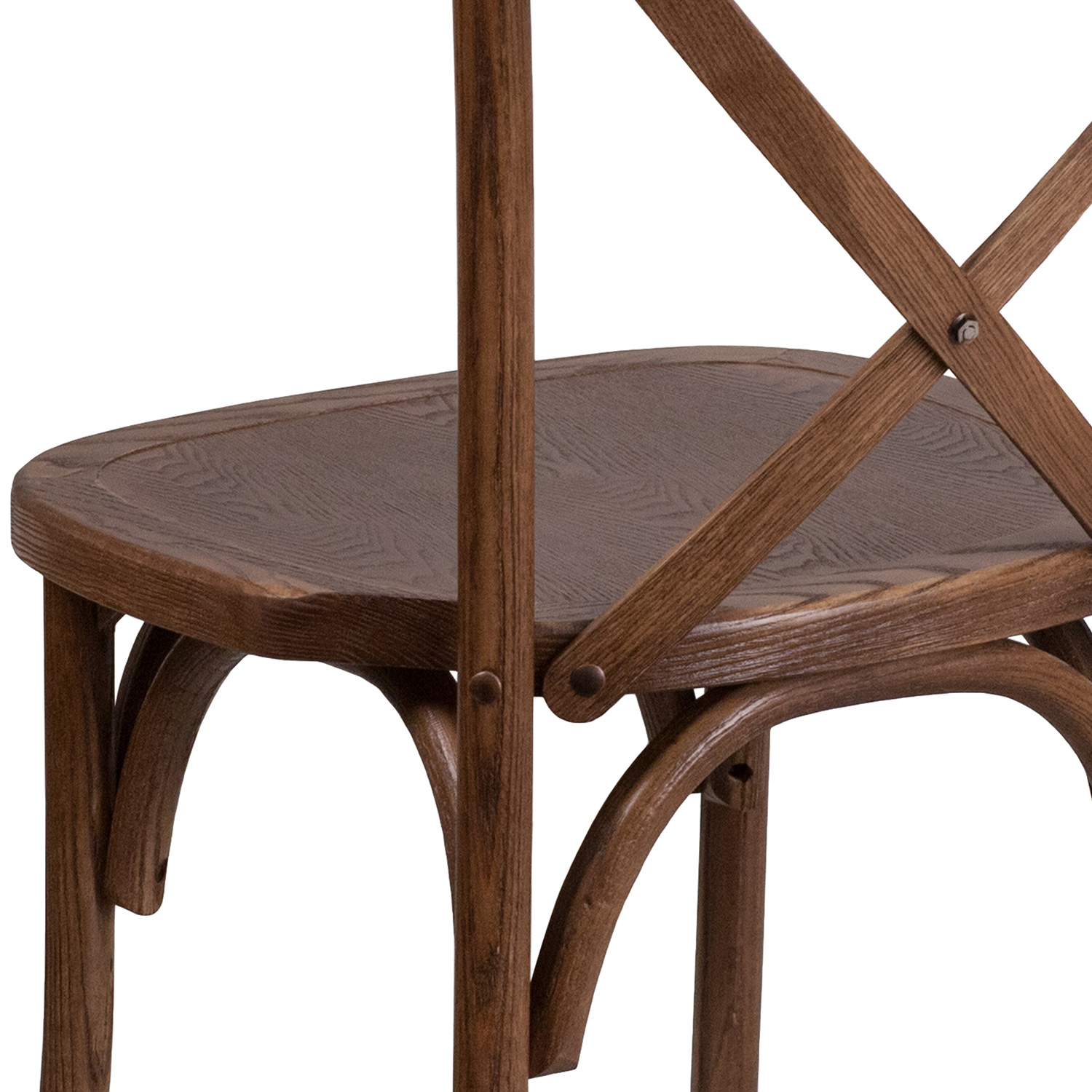 BLNK™ HERCULES Series Wood Stackable Cross Back Chair - Pecan