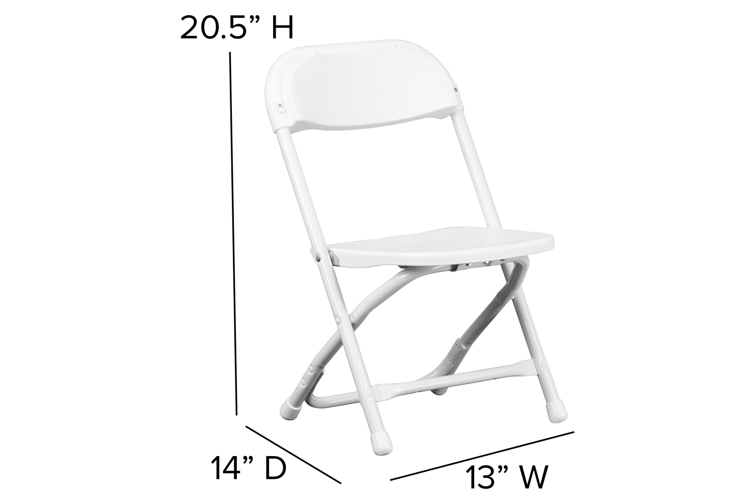 BLNK Timmy Kids Plastic Folding Chair - White