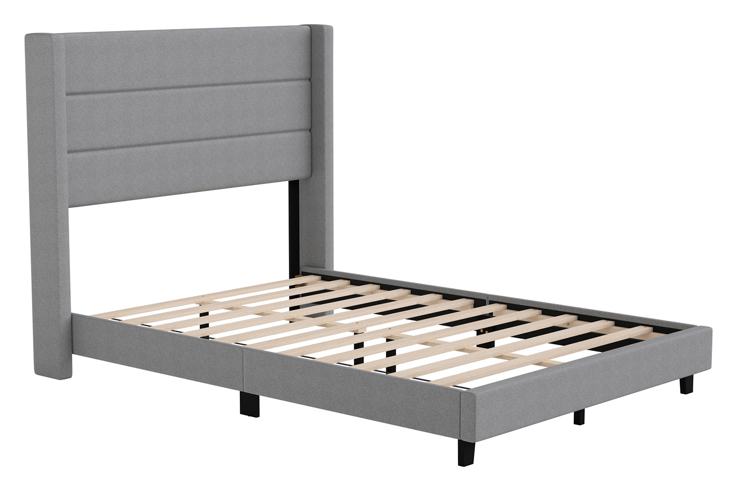 BLNK™ Hollis Upholstered Platform Bed with Wingback Headboard - Gray, Full Size