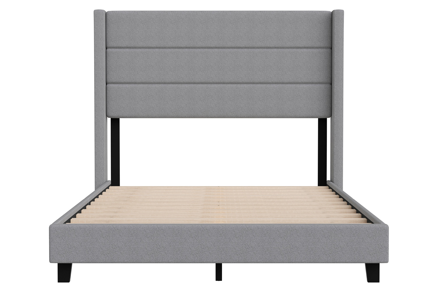 BLNK™ Hollis Upholstered Platform Bed with Wingback Headboard - Gray, Full Size