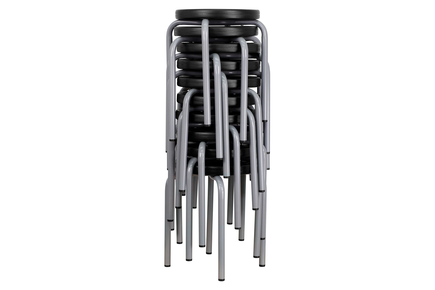 BLNK Remington Stackable Stool with Silver Powder Coated Frame