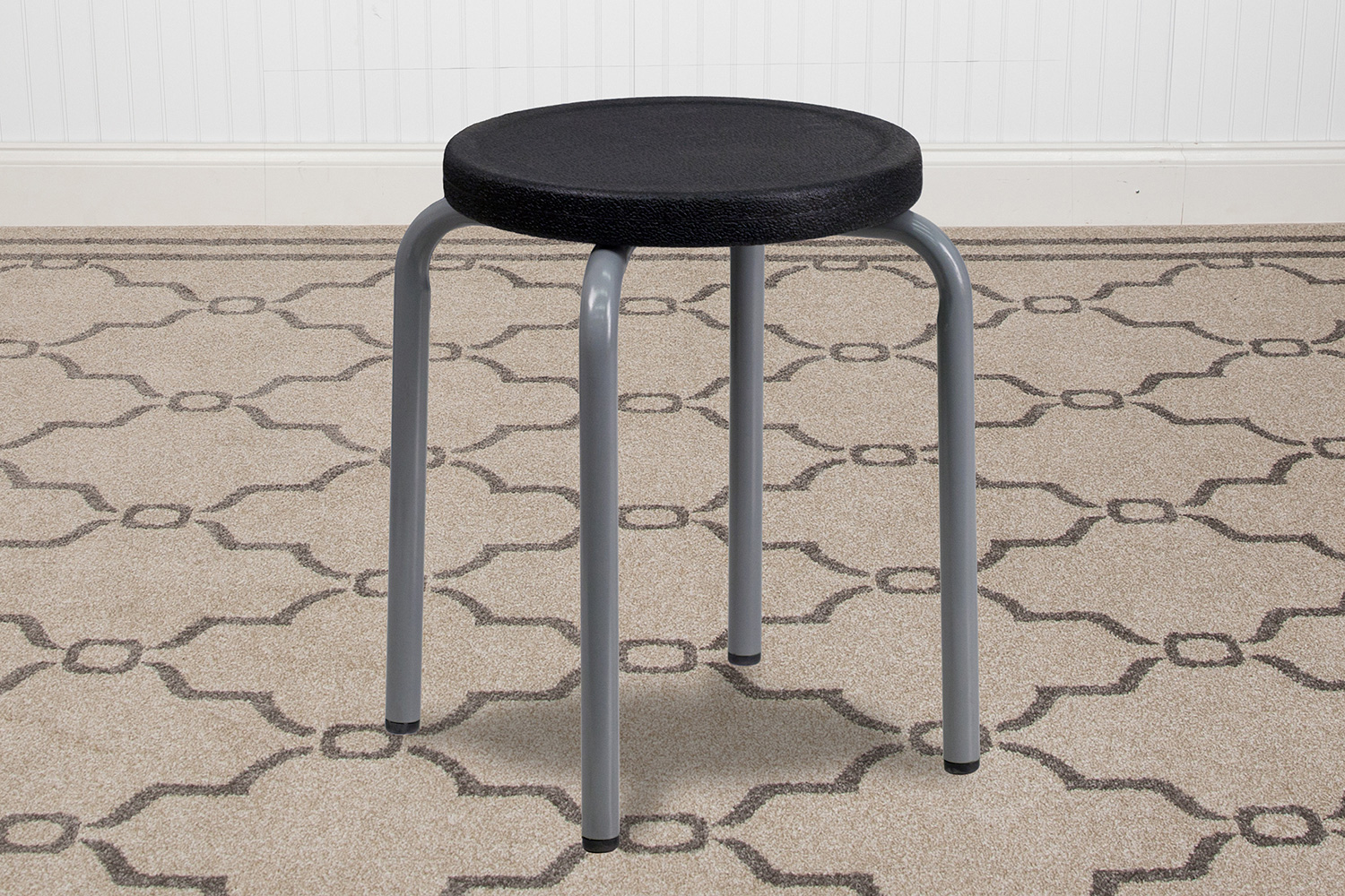 BLNK Remington Stackable Stool with Silver Powder Coated Frame