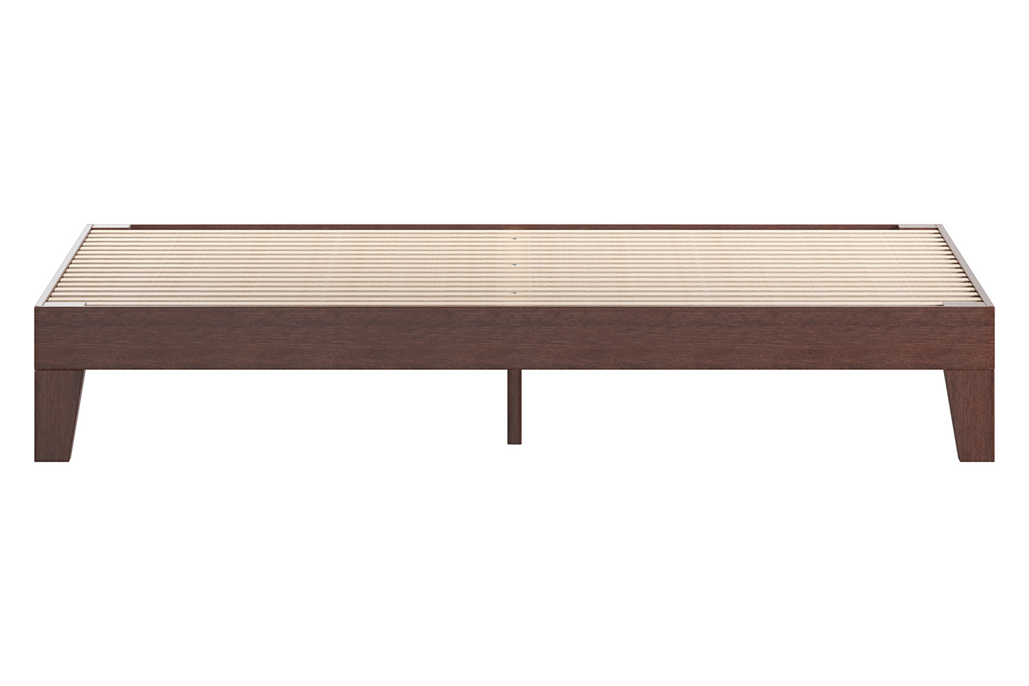 BLNK Evelyn Wood Platform Bed with Wooden Support Slats - Walnut, King Size