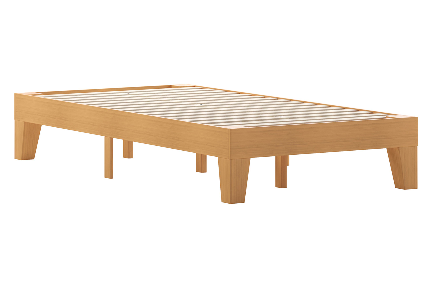 BLNK Evelyn Wood Platform Bed with Wooden Support Slats - Natural Pine, Twin Size