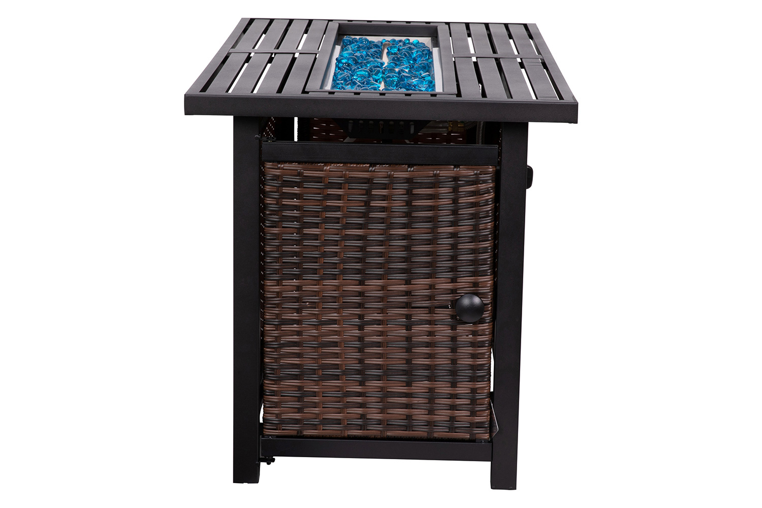 BLNK Olympia Outdoor 50000 BTU Propane Gas Firepit Table with Stainless Steel Tabletop - 45"W