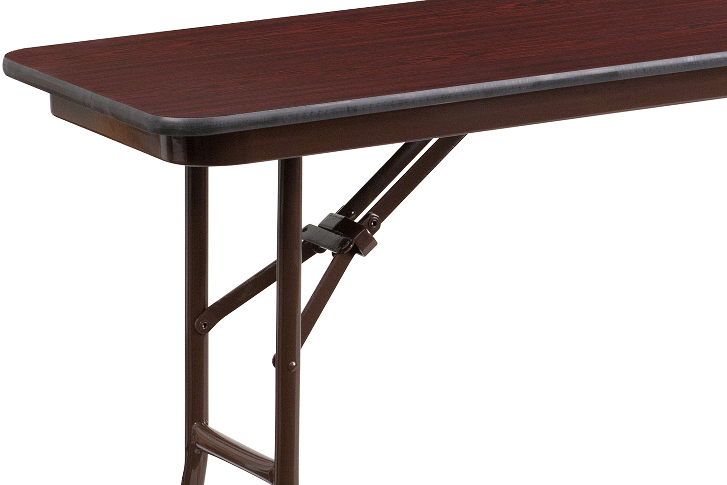 BLNK Frankie Mahogany Melamine Laminate Folding Training Table - 6'L