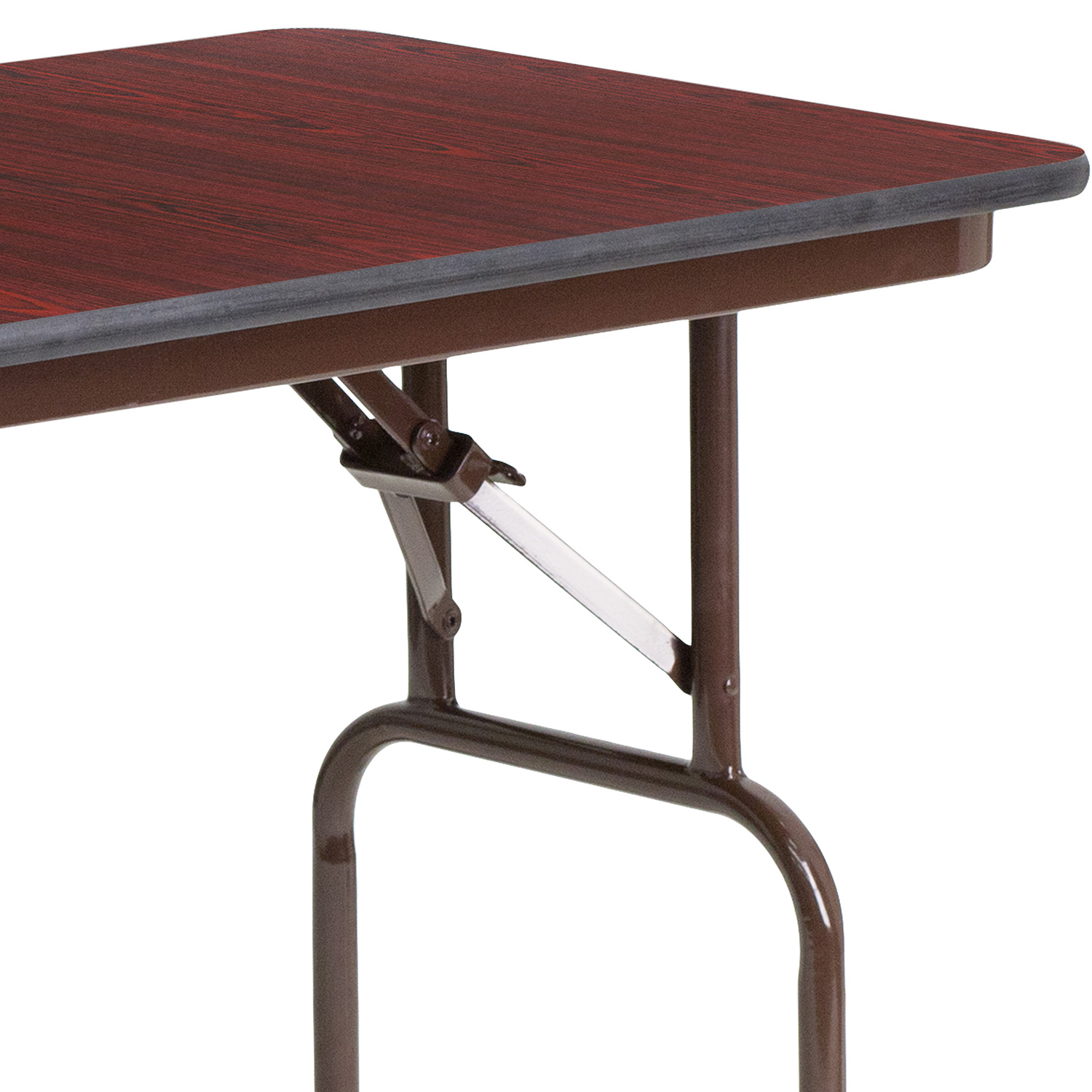 BLNK Frankie Mahogany Melamine Laminate Folding Banquet Table - 2'W x 4'L