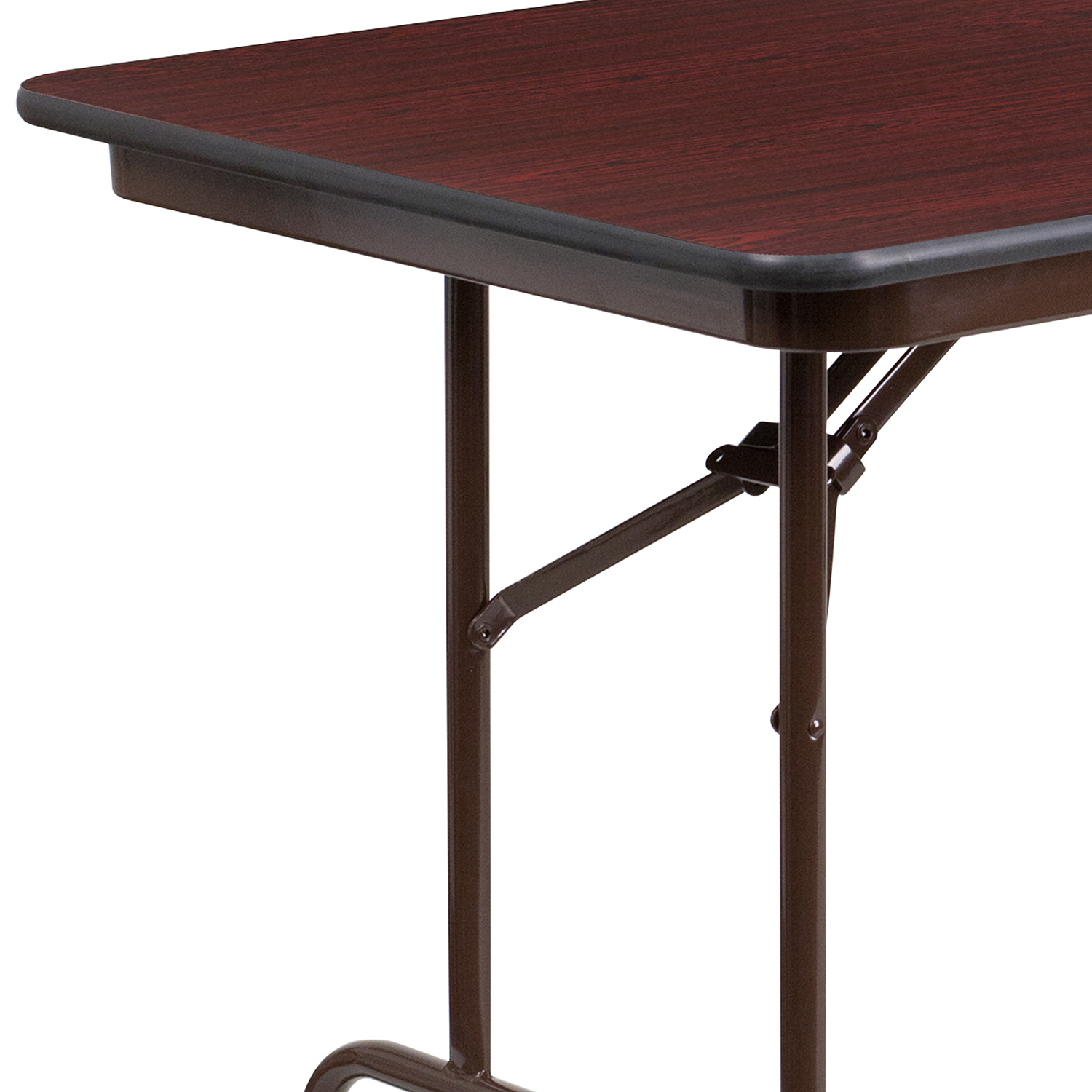 BLNK Floyd Mahogany HP Laminate Folding Banquet Table - 2.5'W x 6'L